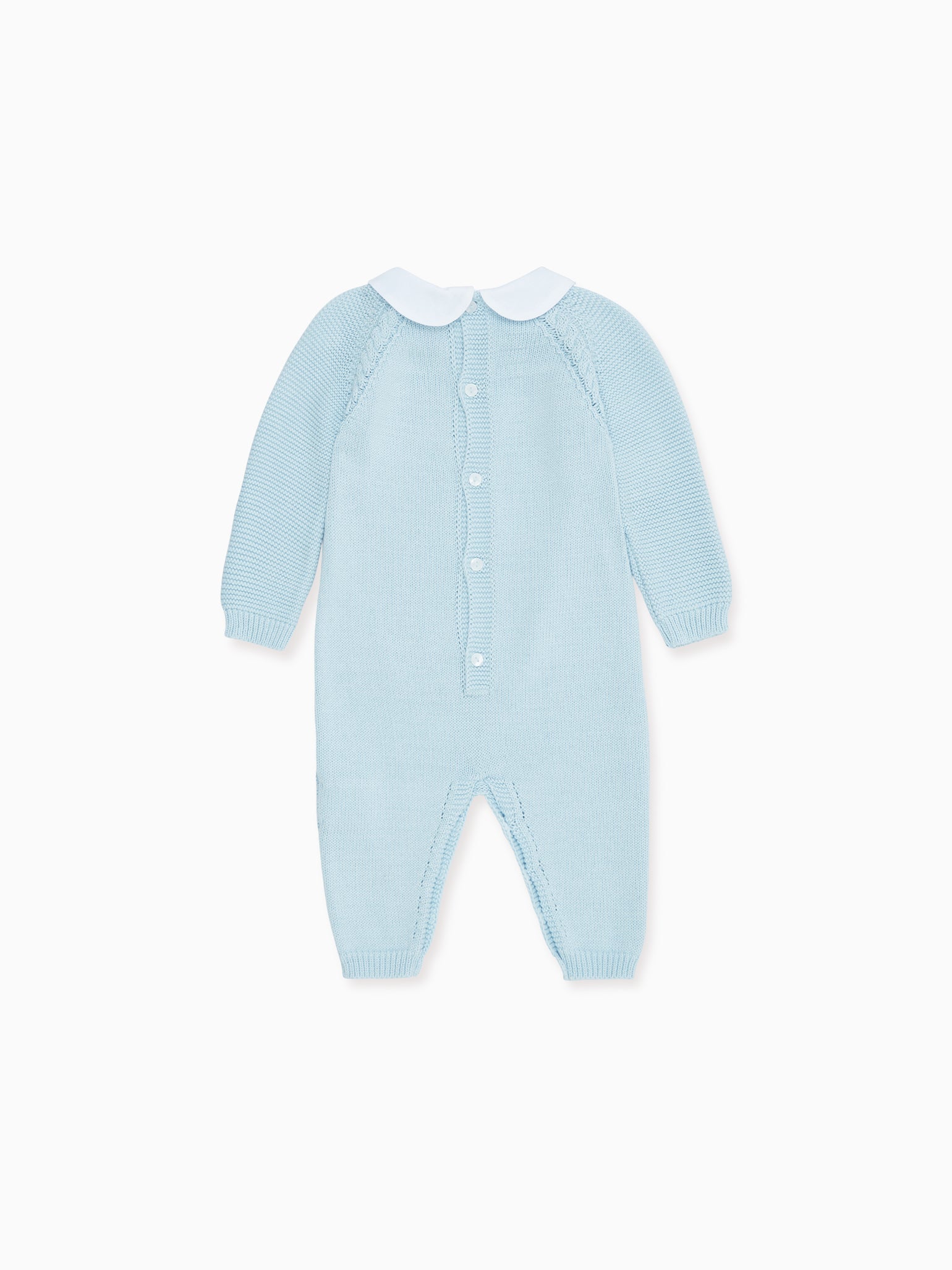 Blue Lorenzo Cotton Baby Knitted Playsuit