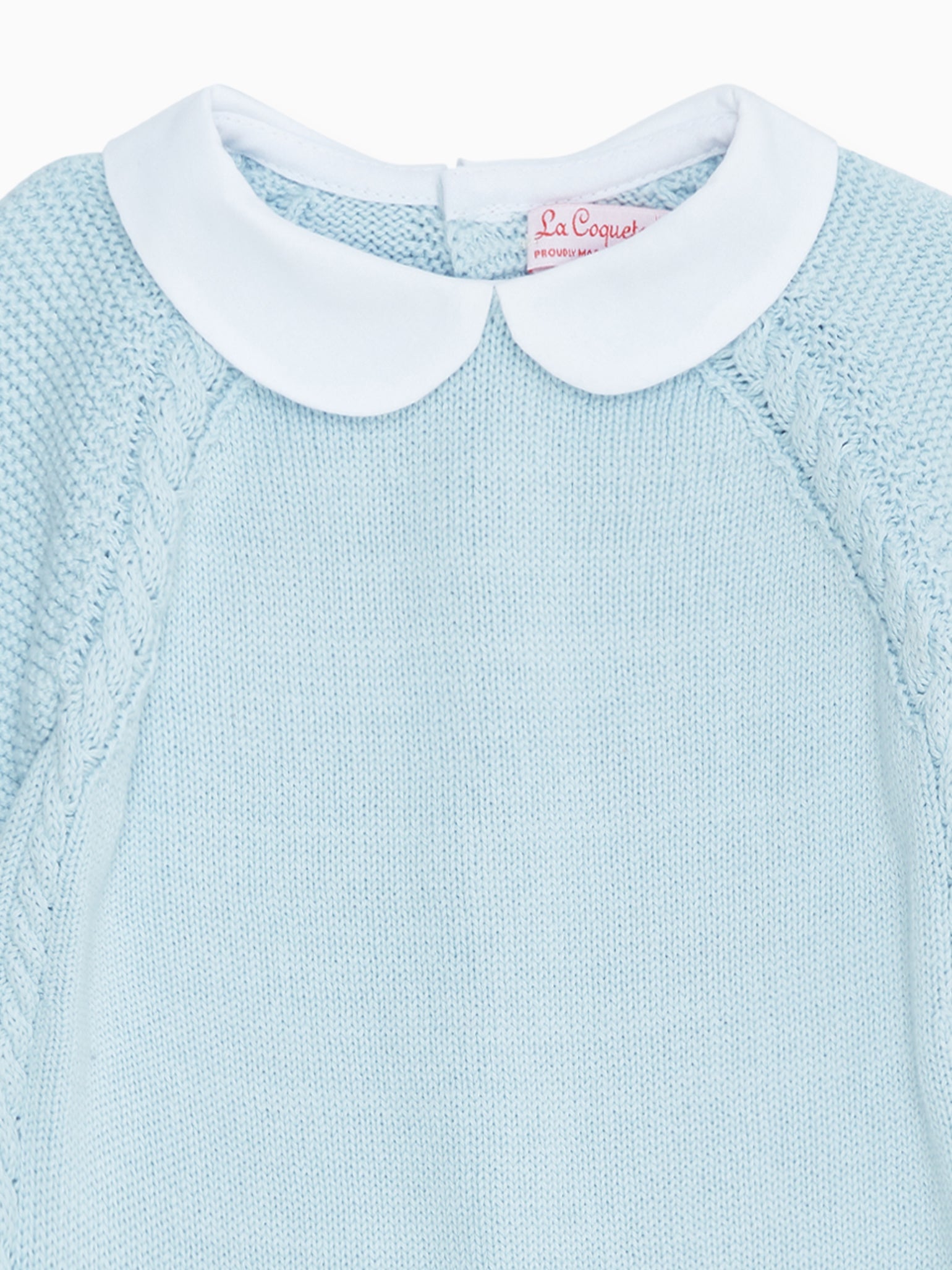 Blue Lorenzo Cotton Baby Knitted Playsuit