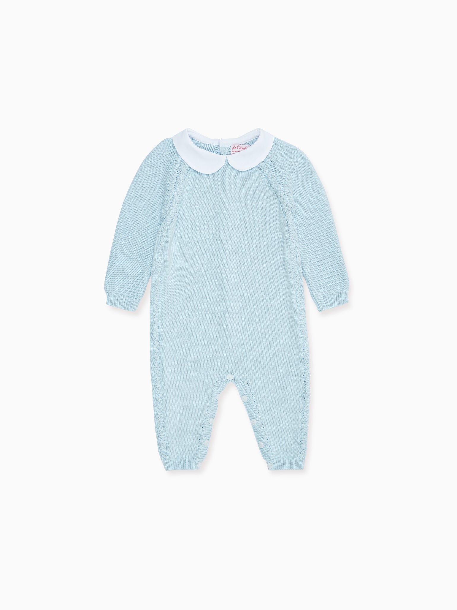 Blue Lorenzo Cotton Baby Knitted Playsuit