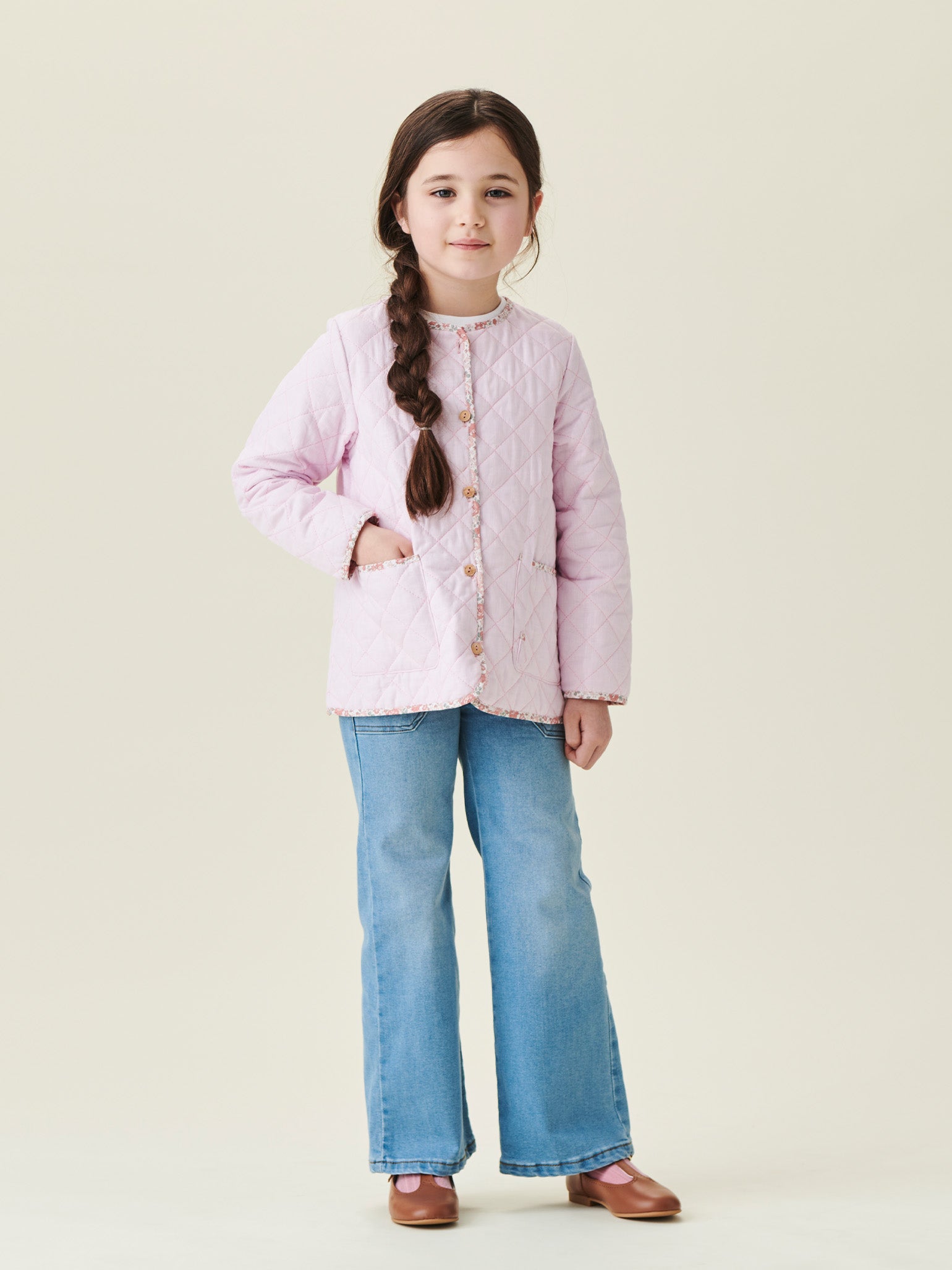 Pink Lottie Girl Cotton Quilted Jacket