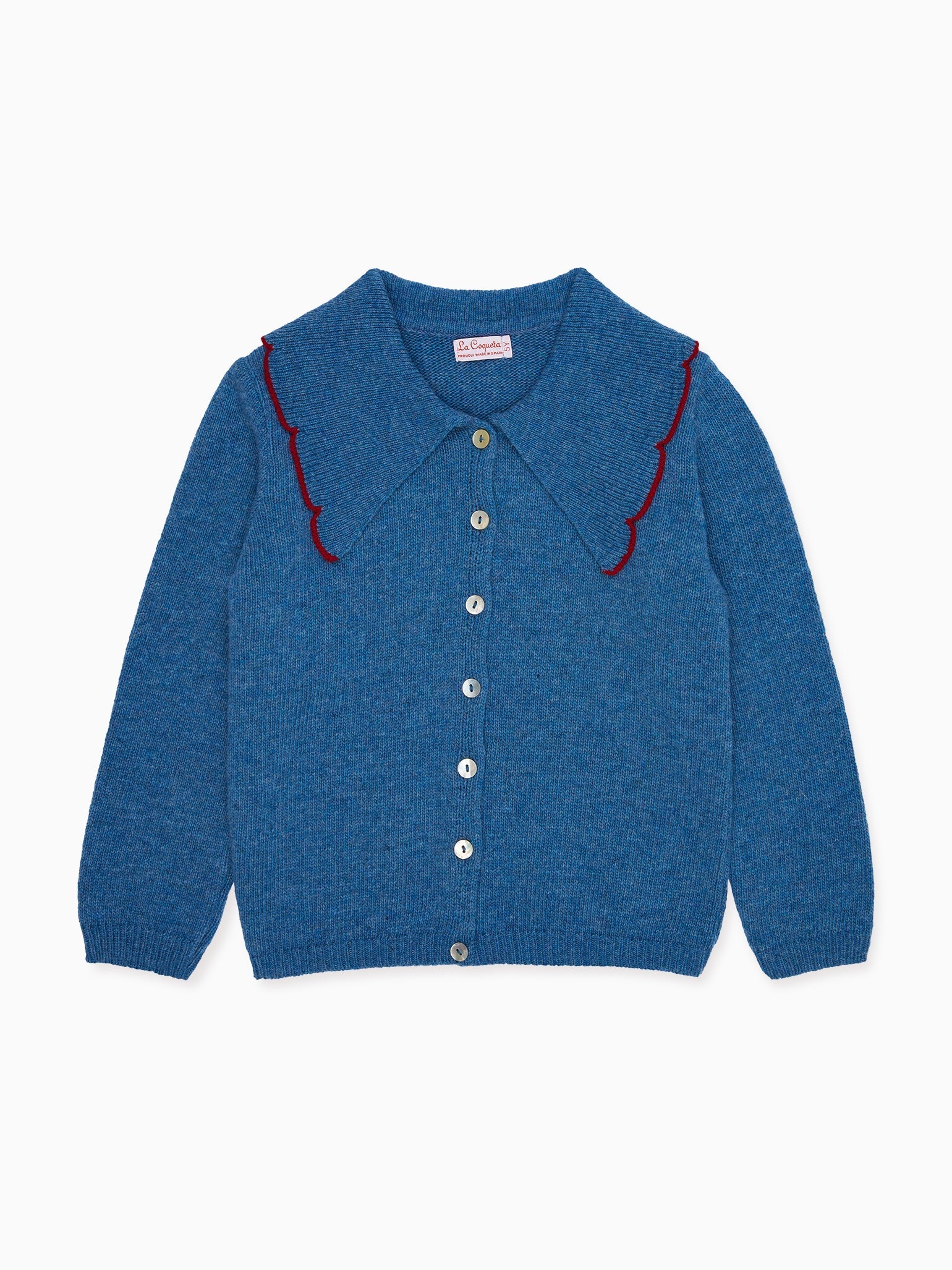 Blue Luana Merino Girl Cardigan