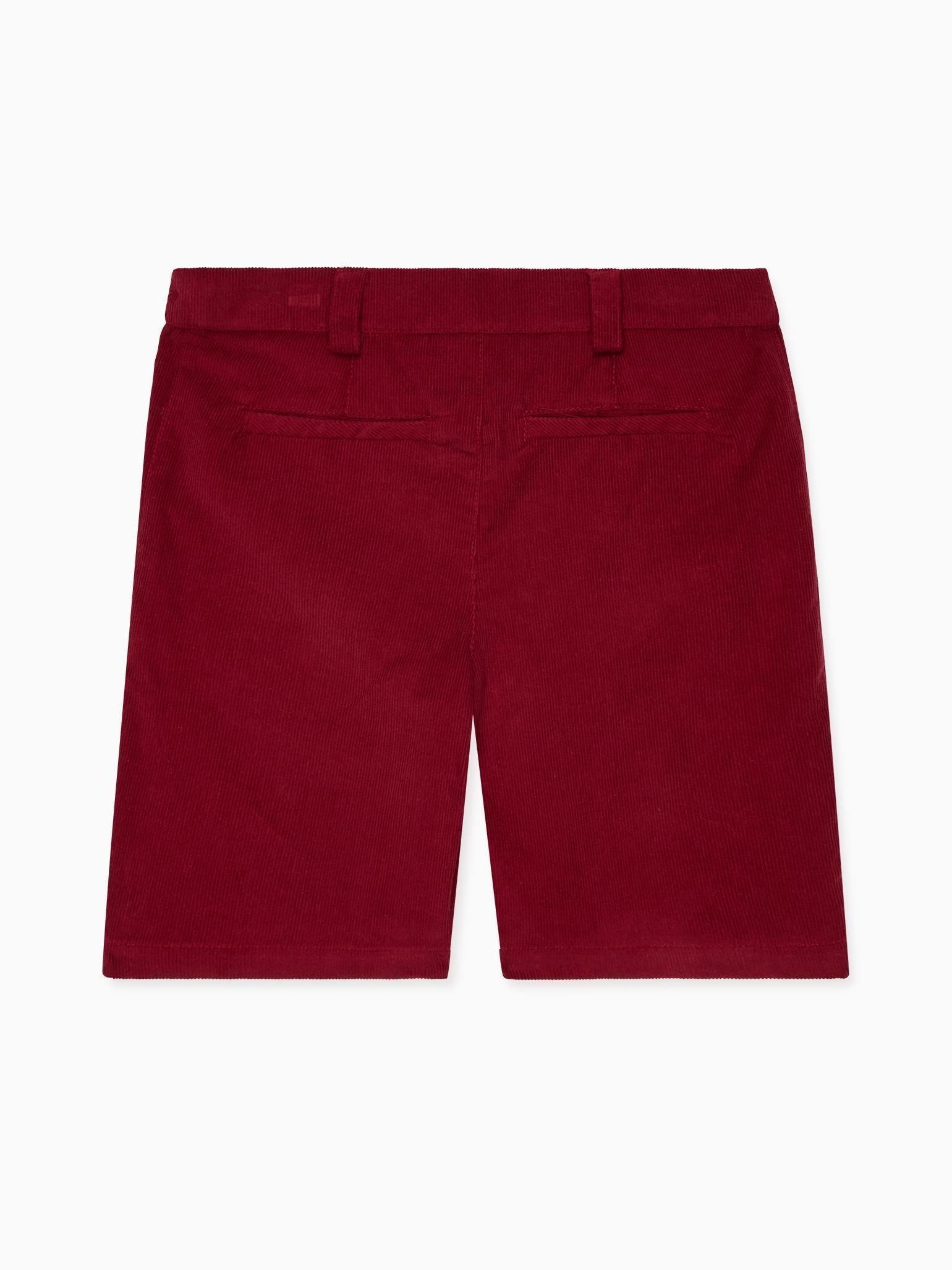 Burgundy Lucas Corduroy Boy Shorts