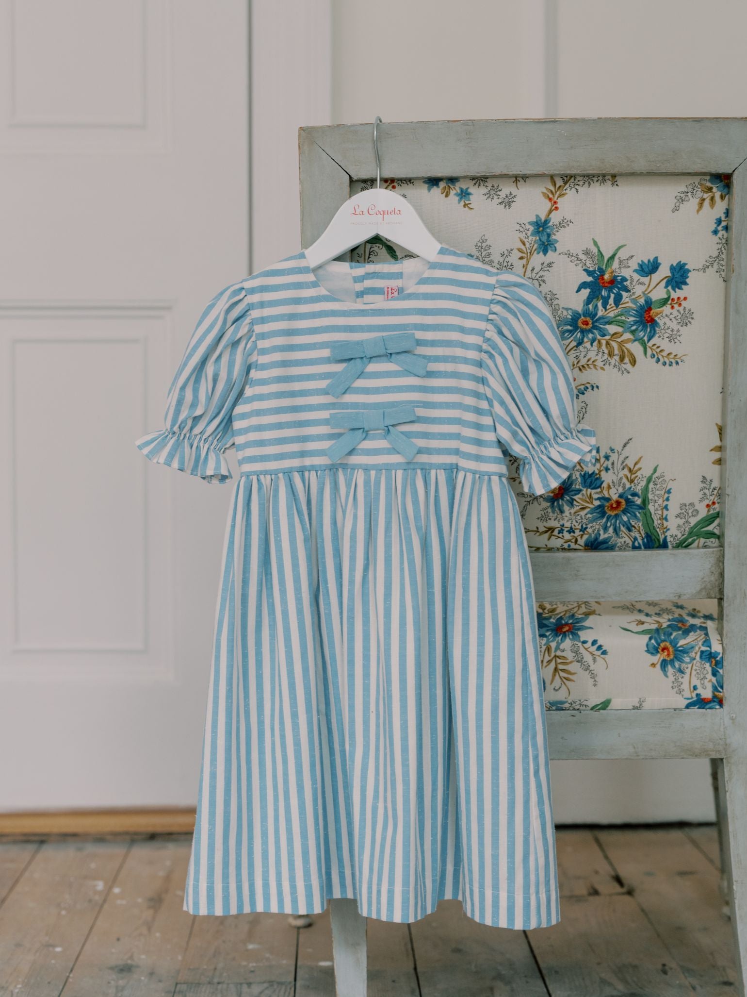Blue Stripe Luciana Girl Dress