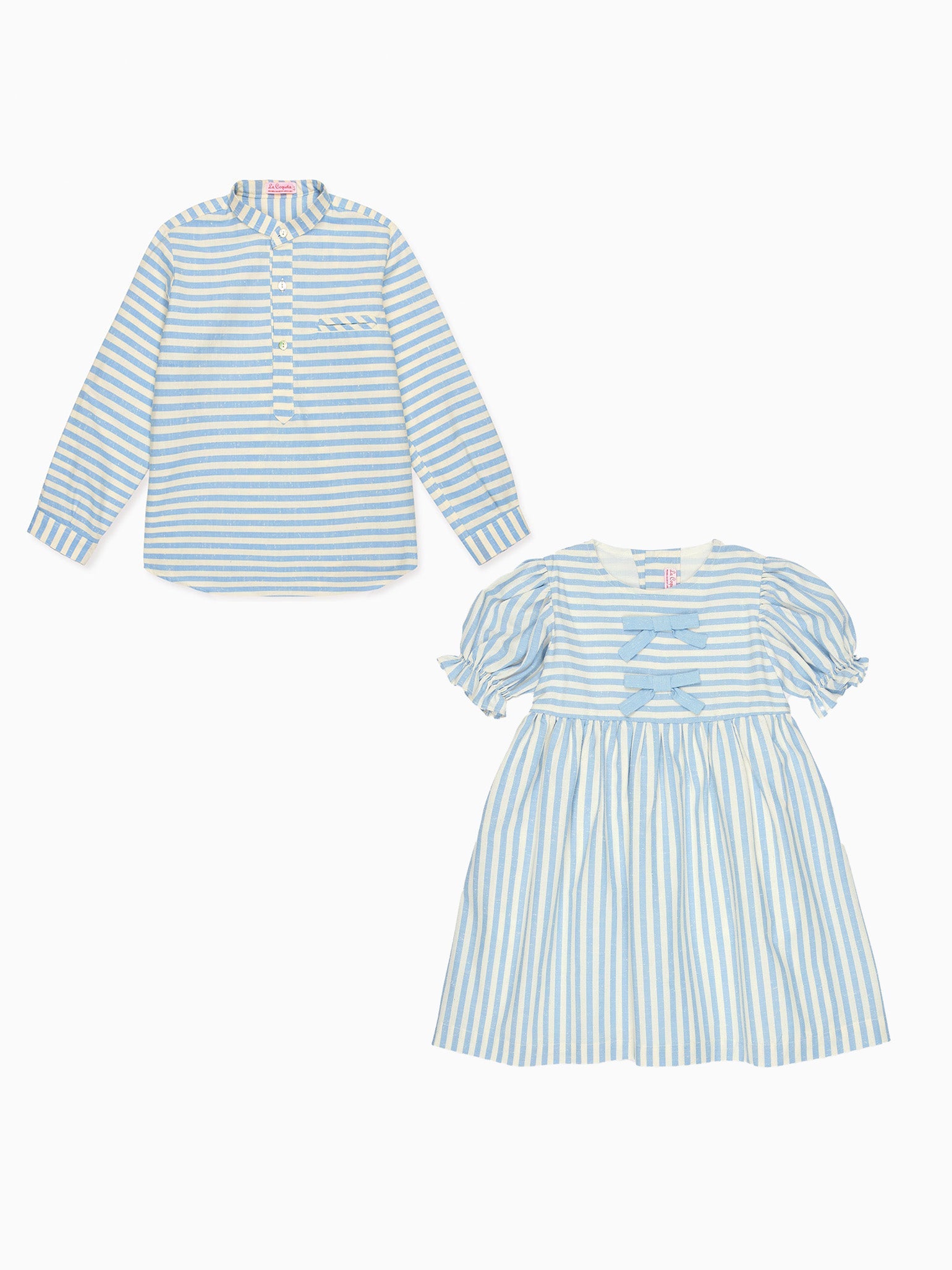 Luciana Girl Dress & Mateo Boy Shirt Outfit Bundle