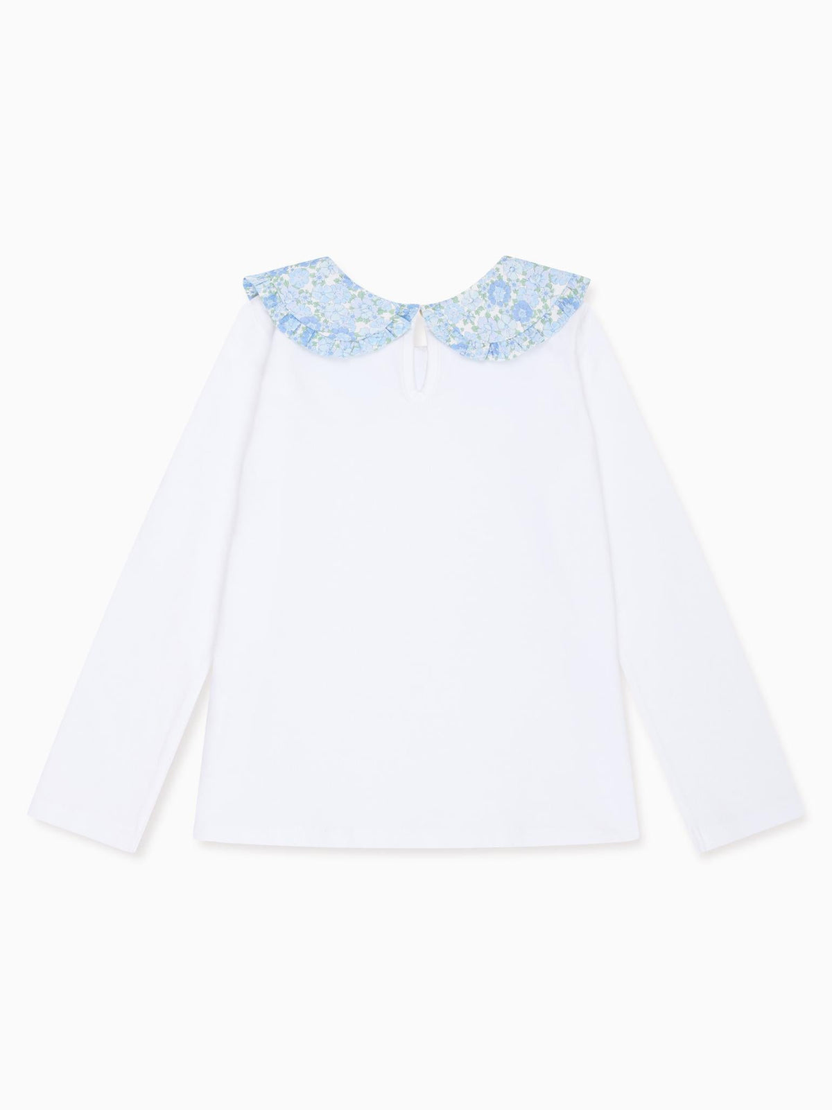 Blue Floral Macerena Long Sleeve Girl Top