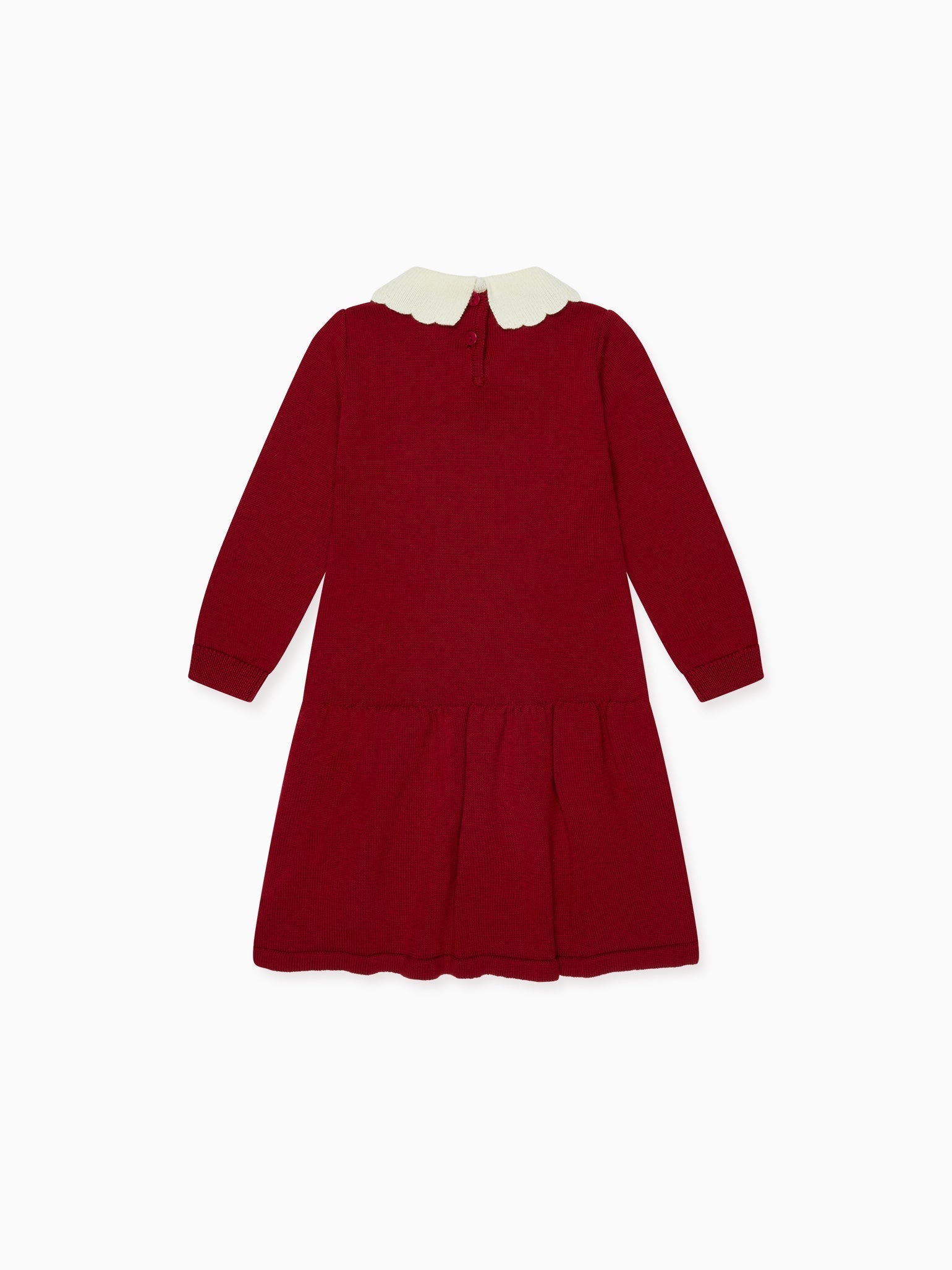 Burgundy Madena Girl Merino Knitted Dress