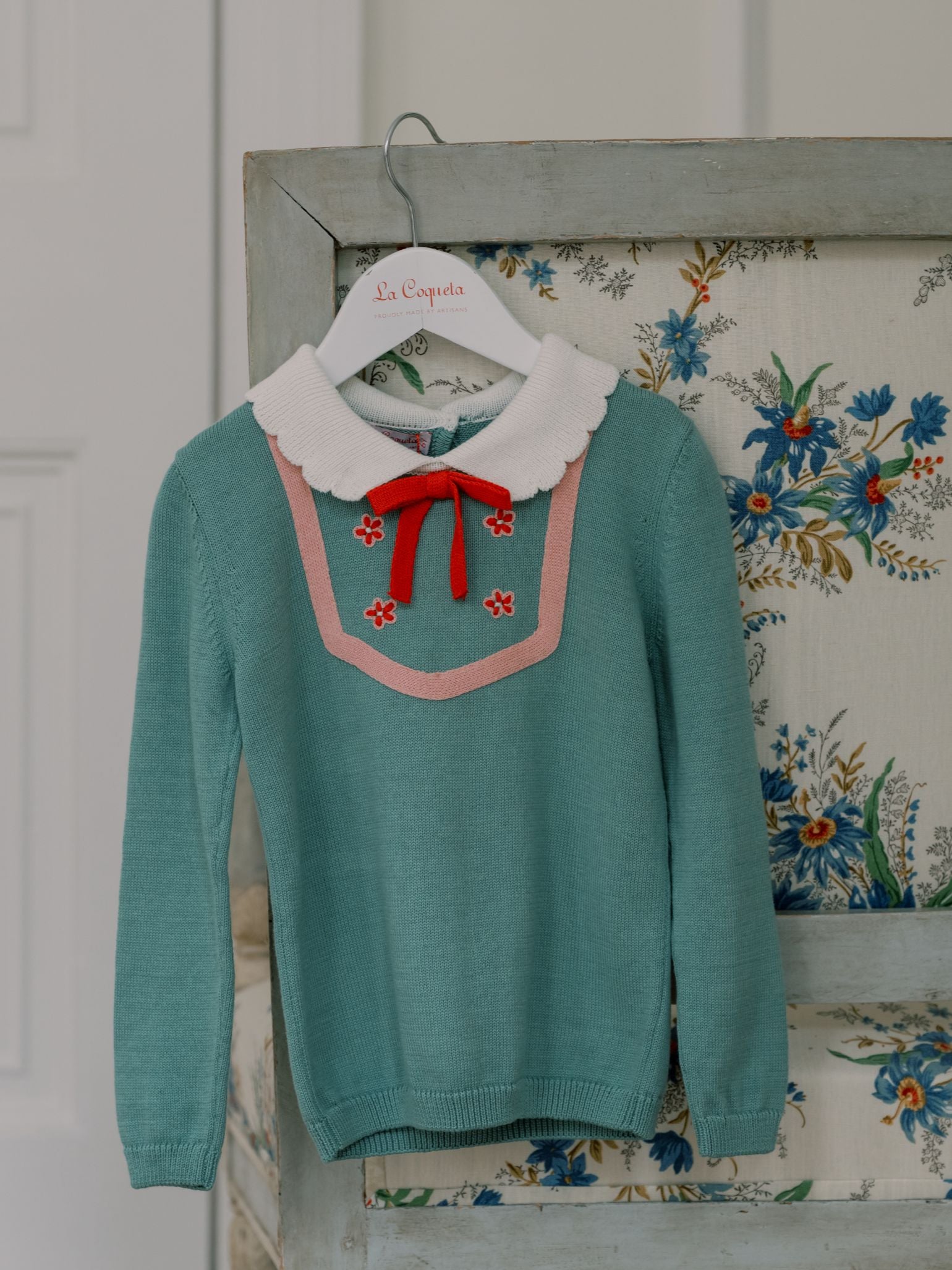 Sage Green Madena Cotton Girl Jumper