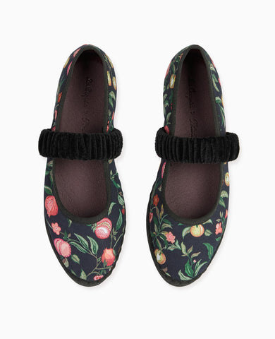 Flabelus x La Coqueta Woman Black Pomegranate Mafalda Mary Jane Shoes
