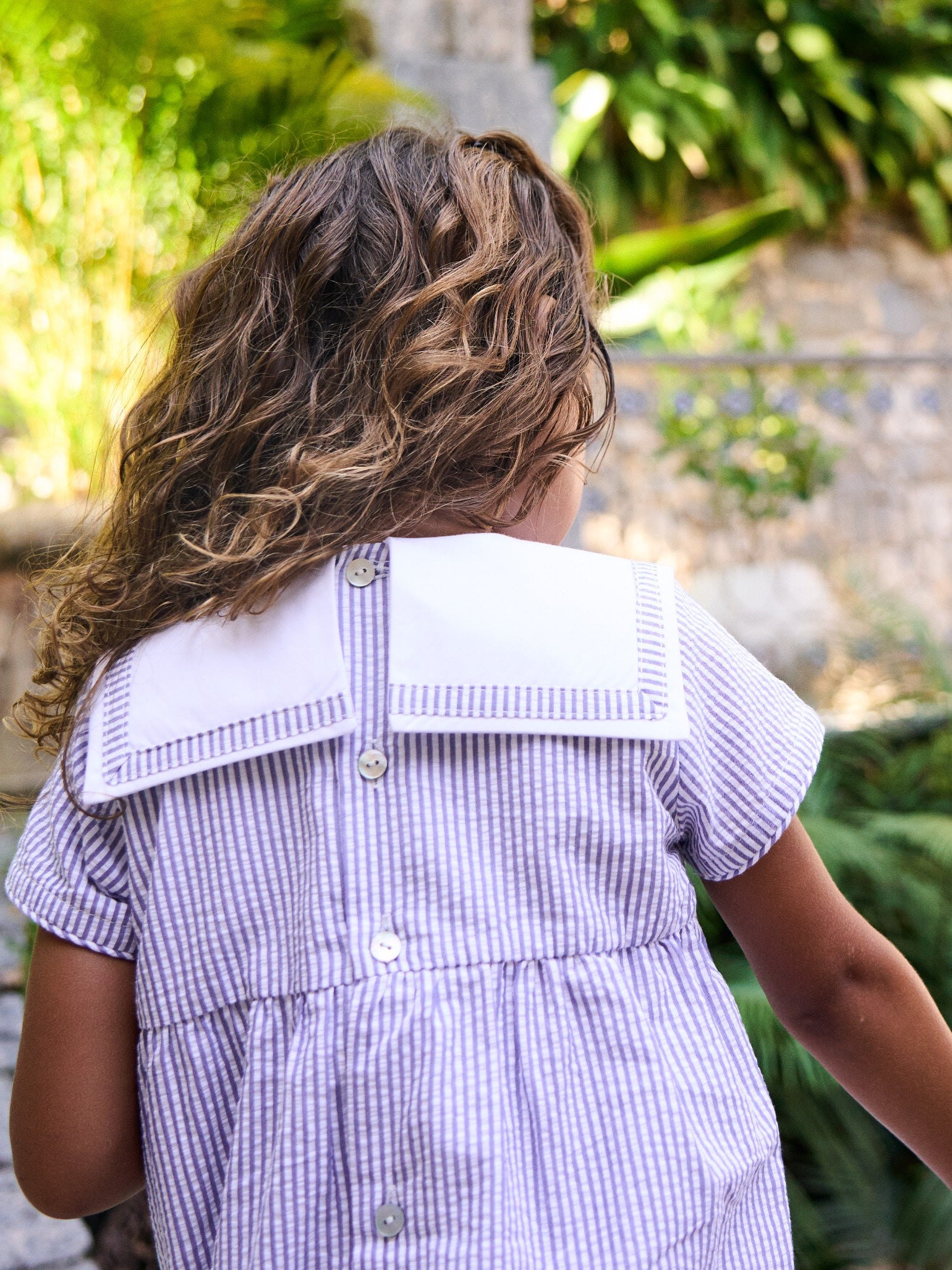 Dark Blue Stripe Mar Baby Romper