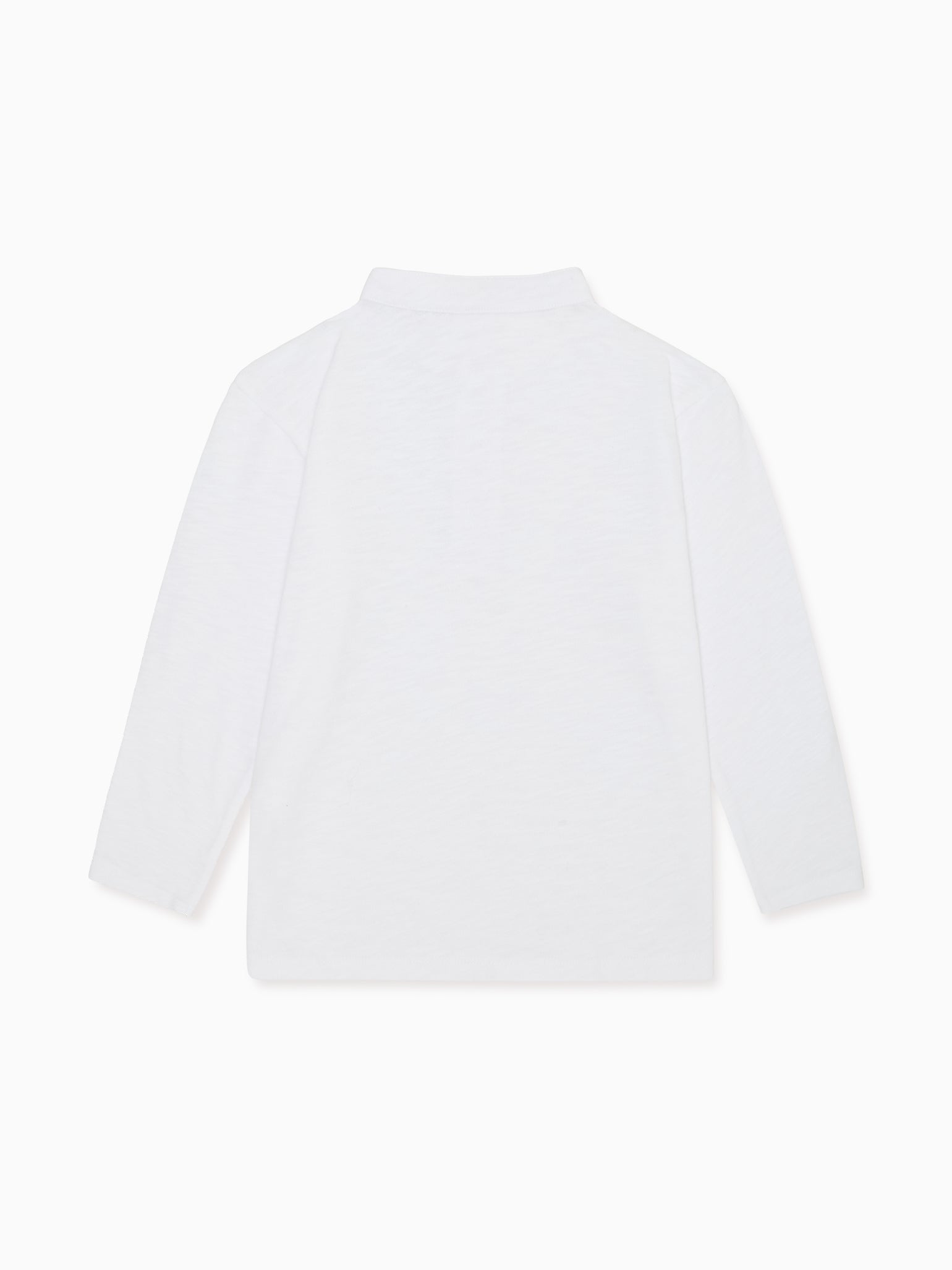 White Marco Boy Long Sleeve Polo Shirt
