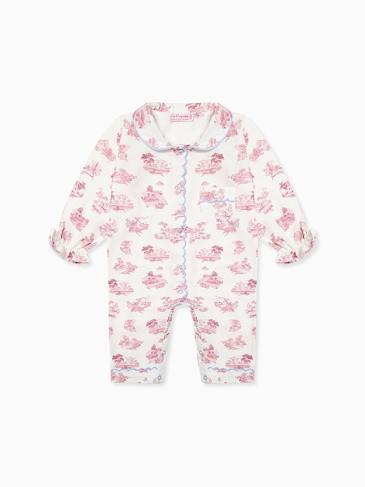 Red Toile Maria Baby Girl Pyjamas