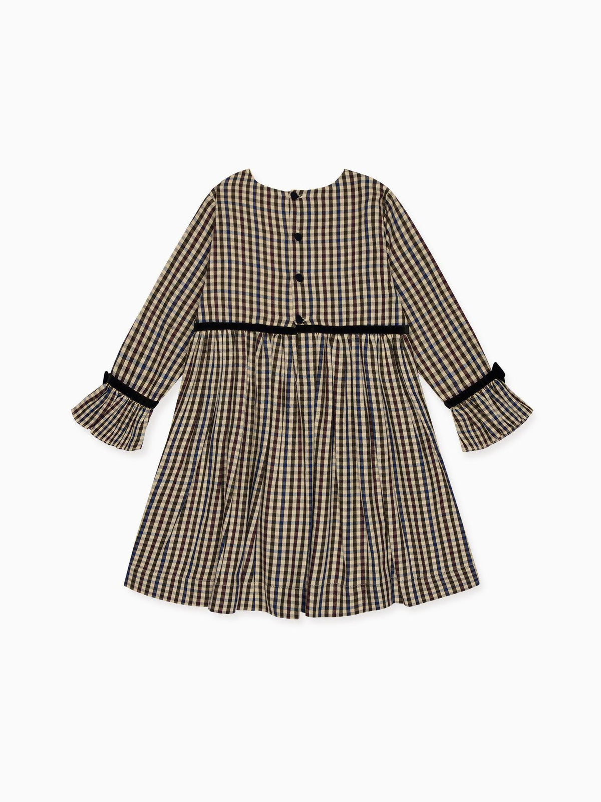 Burgundy Check Marta Girl Dress