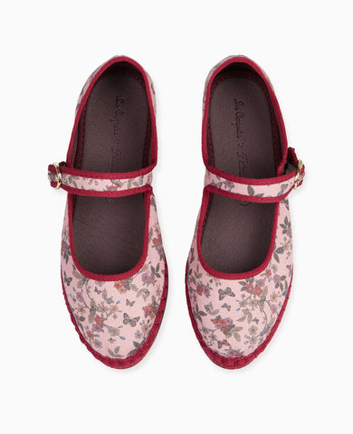Flabelus x La Coqueta Woman Pink Floral Mary Jane Shoes