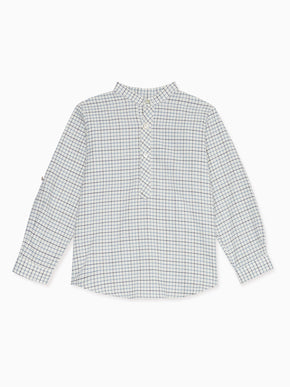 Navy Check Mateo Long Sleeve Boy Shirt