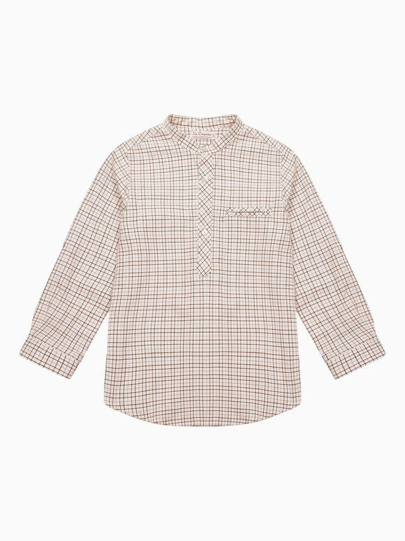 Caramel Check Mateo Long Sleeve Boy Shirt