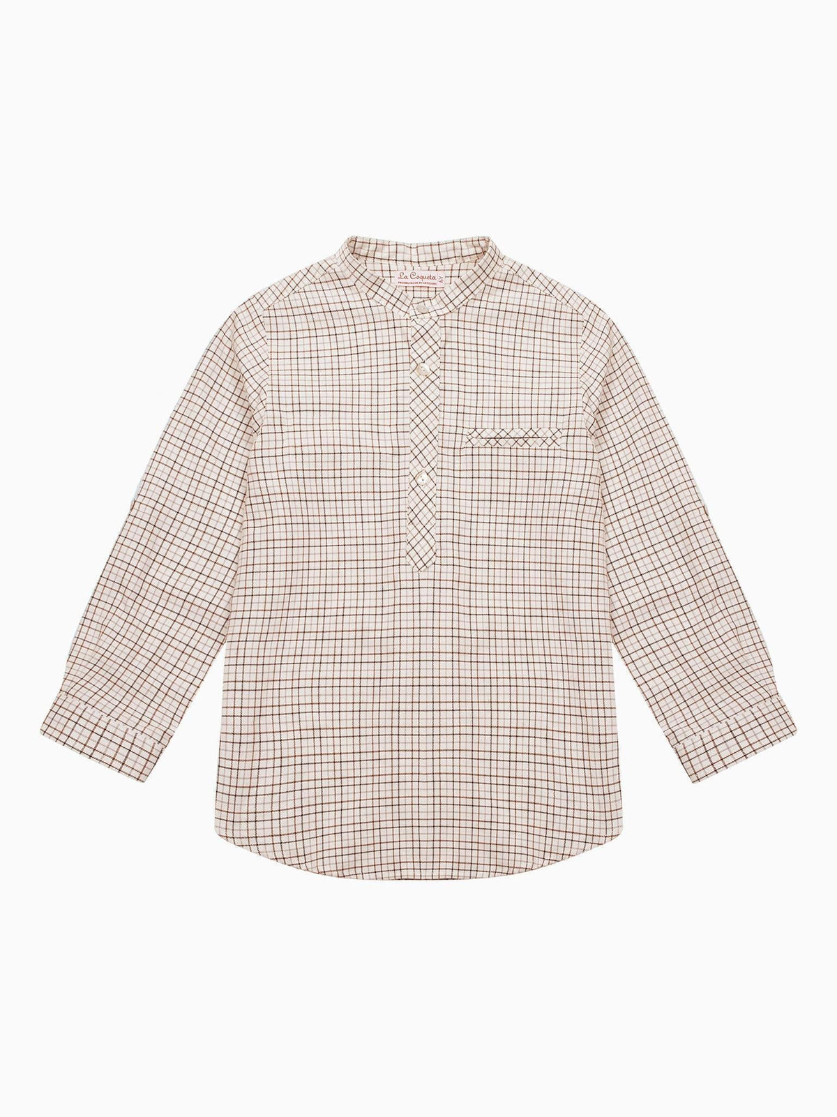 Caramel Check Mateo Long Sleeve Boy Shirt