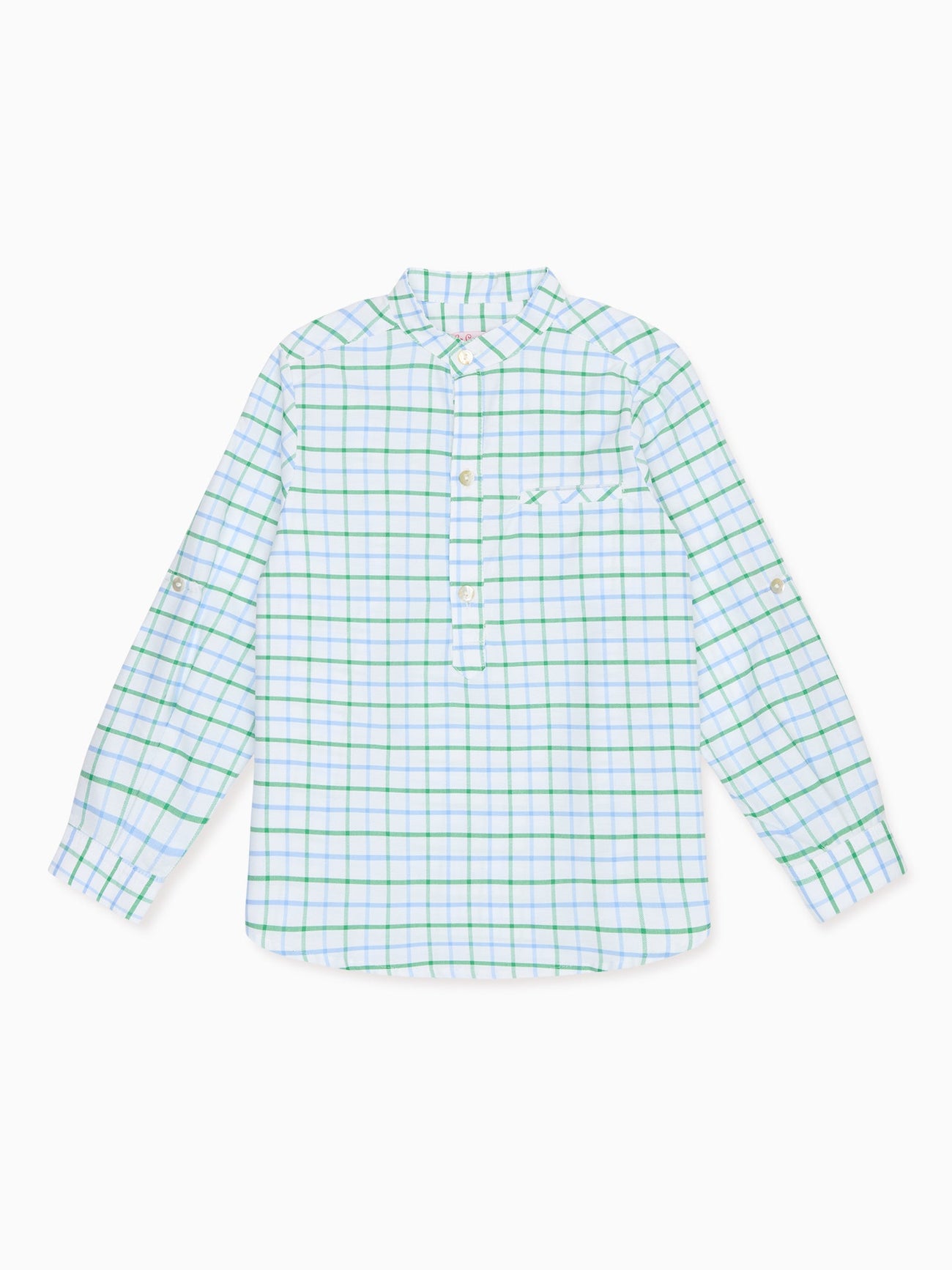 Green Check Mateo Long Sleeve Boy Shirt