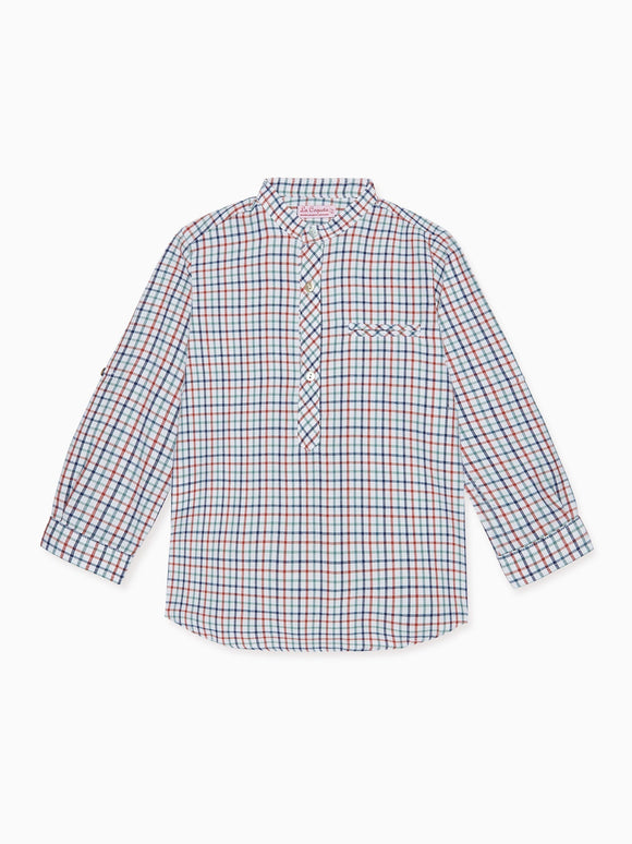 Ivory Check Mateo Long Sleeve Boy Shirt