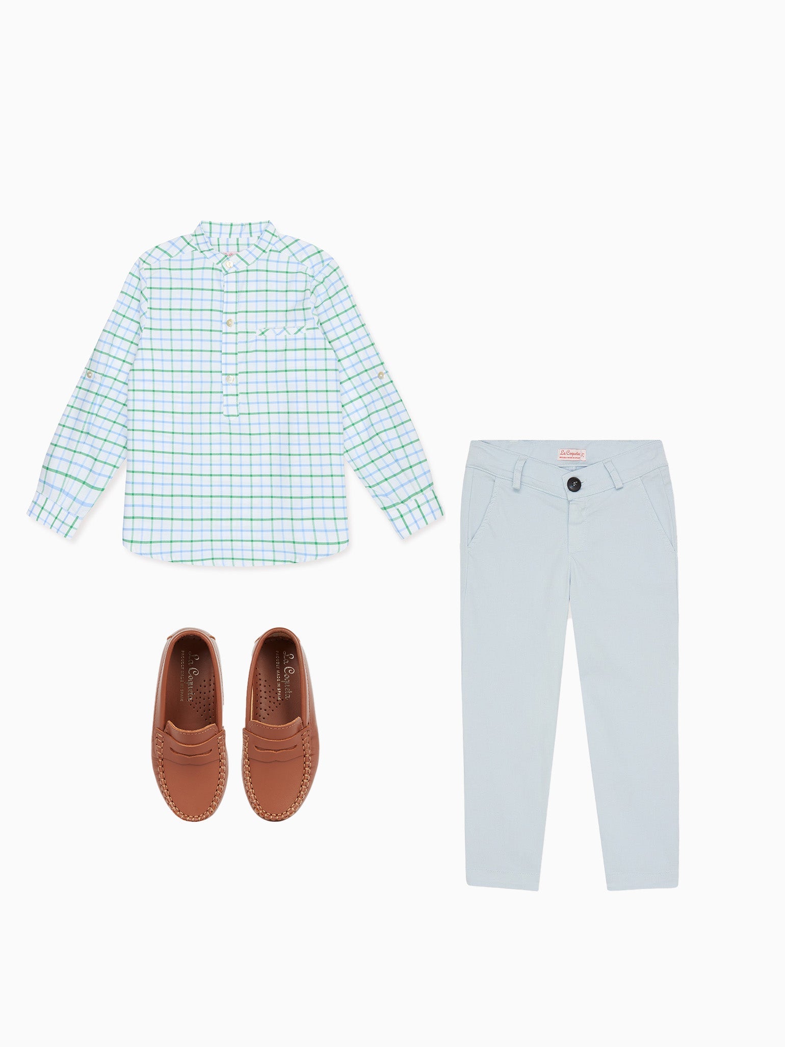 Mateo Boy Shirt, Elio Boy Chinos & Loafer Shoes Outfit Bundle
