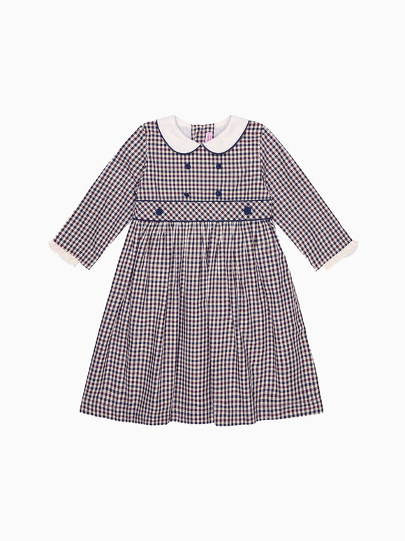 Burgundy Check Melissa Girl Dress