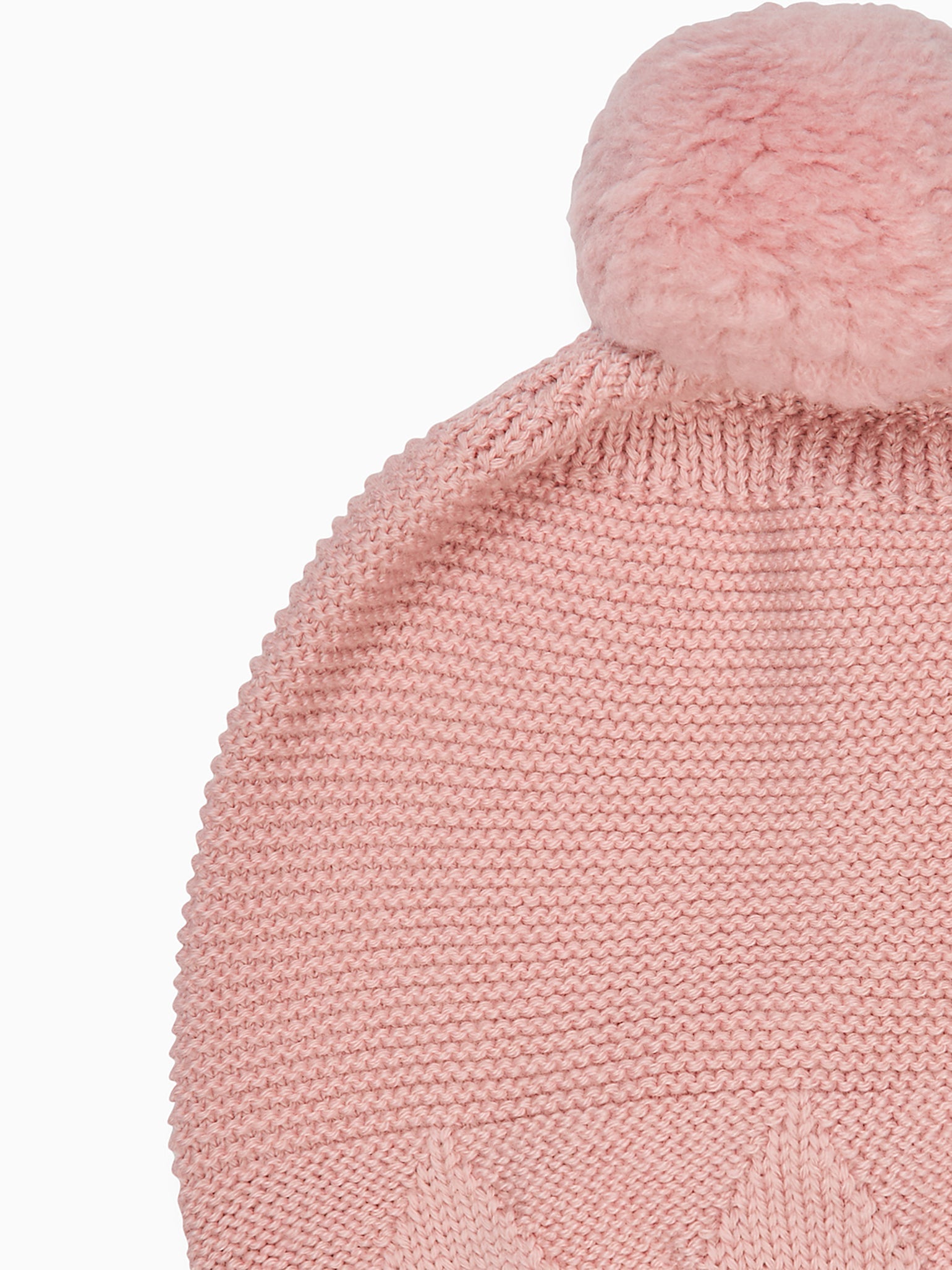 Dusty Pink Merino Girl Bobble Hat