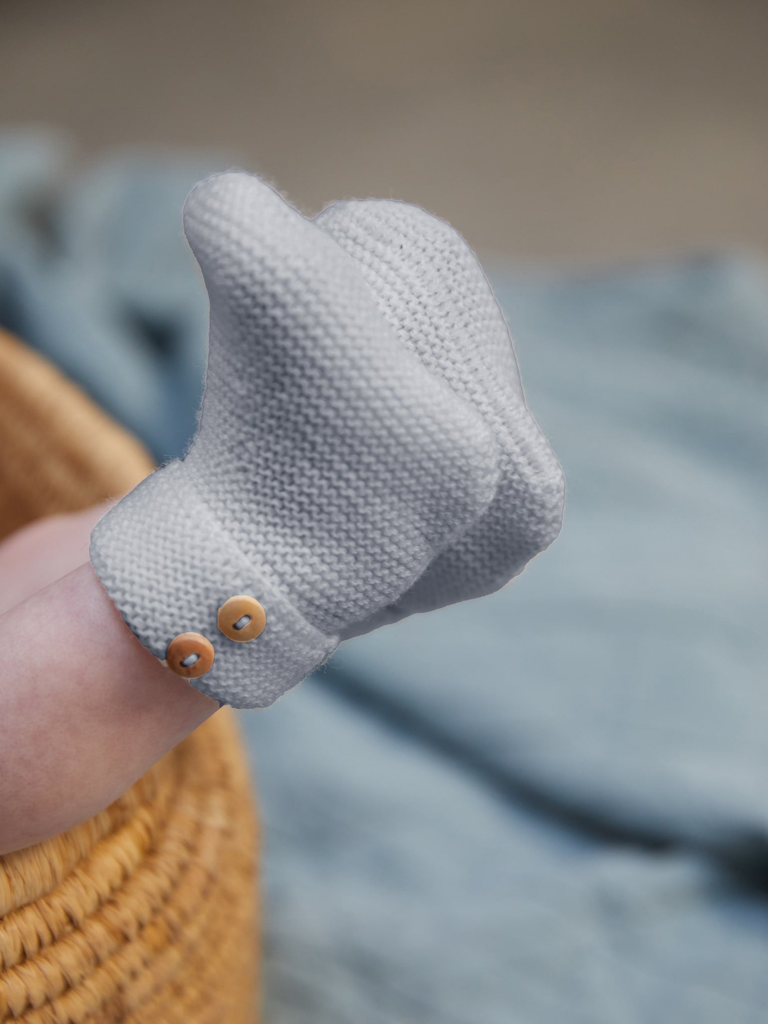 Grey Melange Cruz Merino Baby Booties