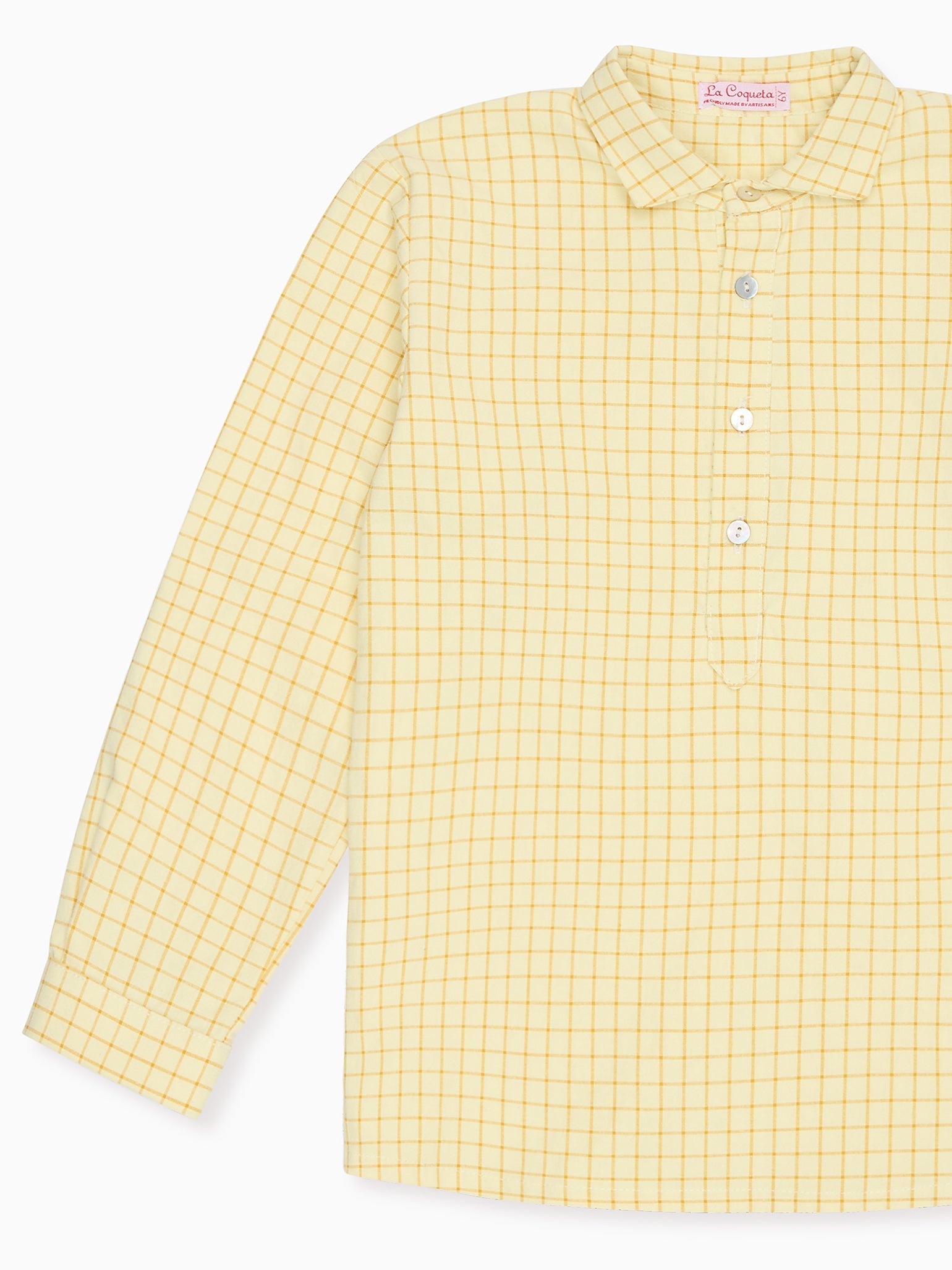 Yellow Check Miguel Long Sleeve Boy Shirt