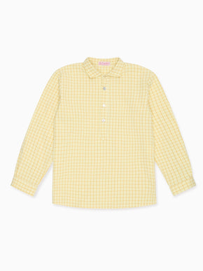 Yellow Check Miguel Long Sleeve Boy Shirt