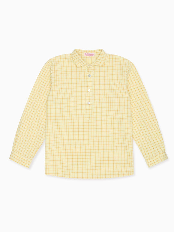 Yellow Check Miguel Long Sleeve Boy Shirt