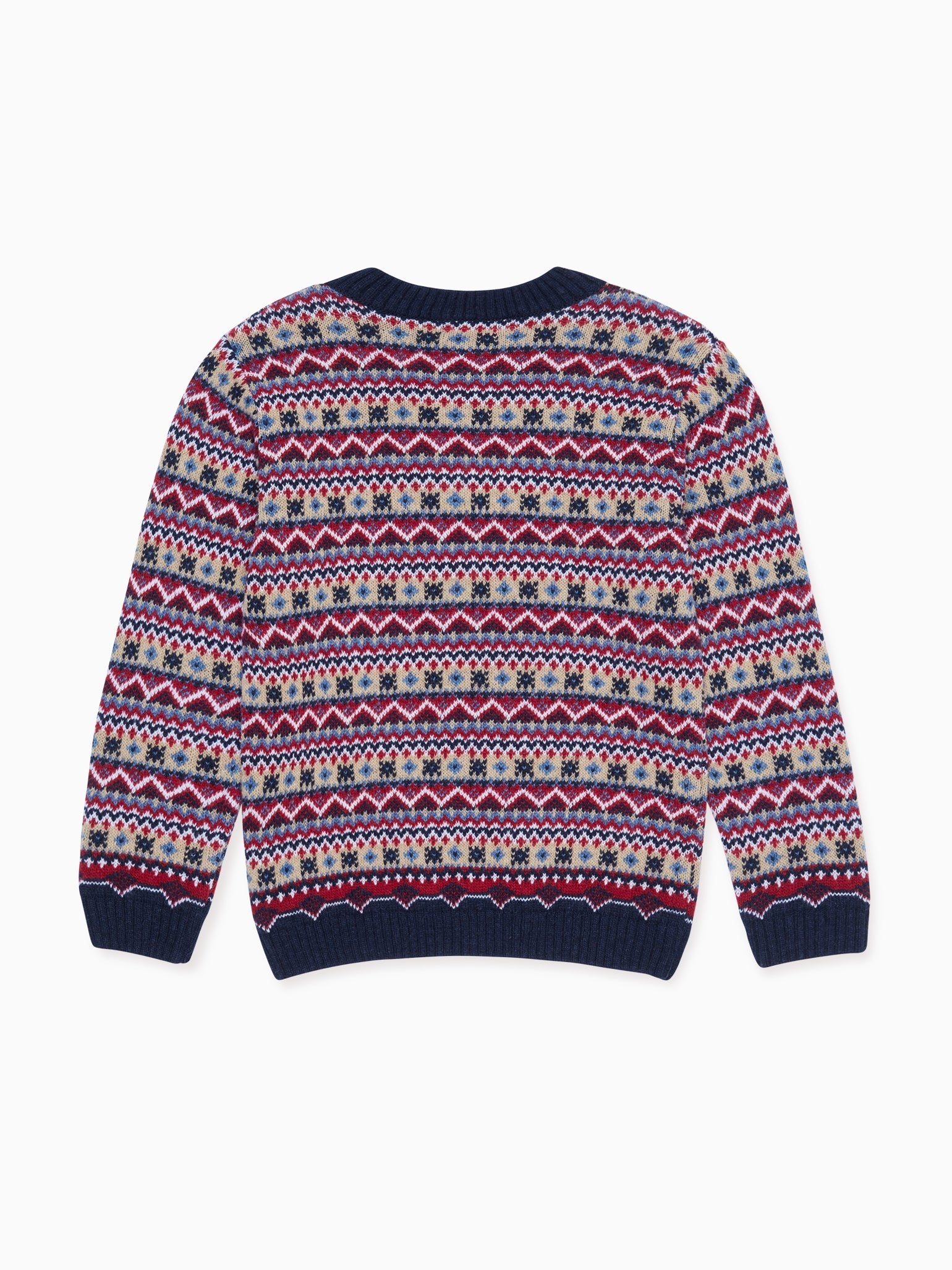 Navy Mirlo Fair Isle Merino Boy Jumper