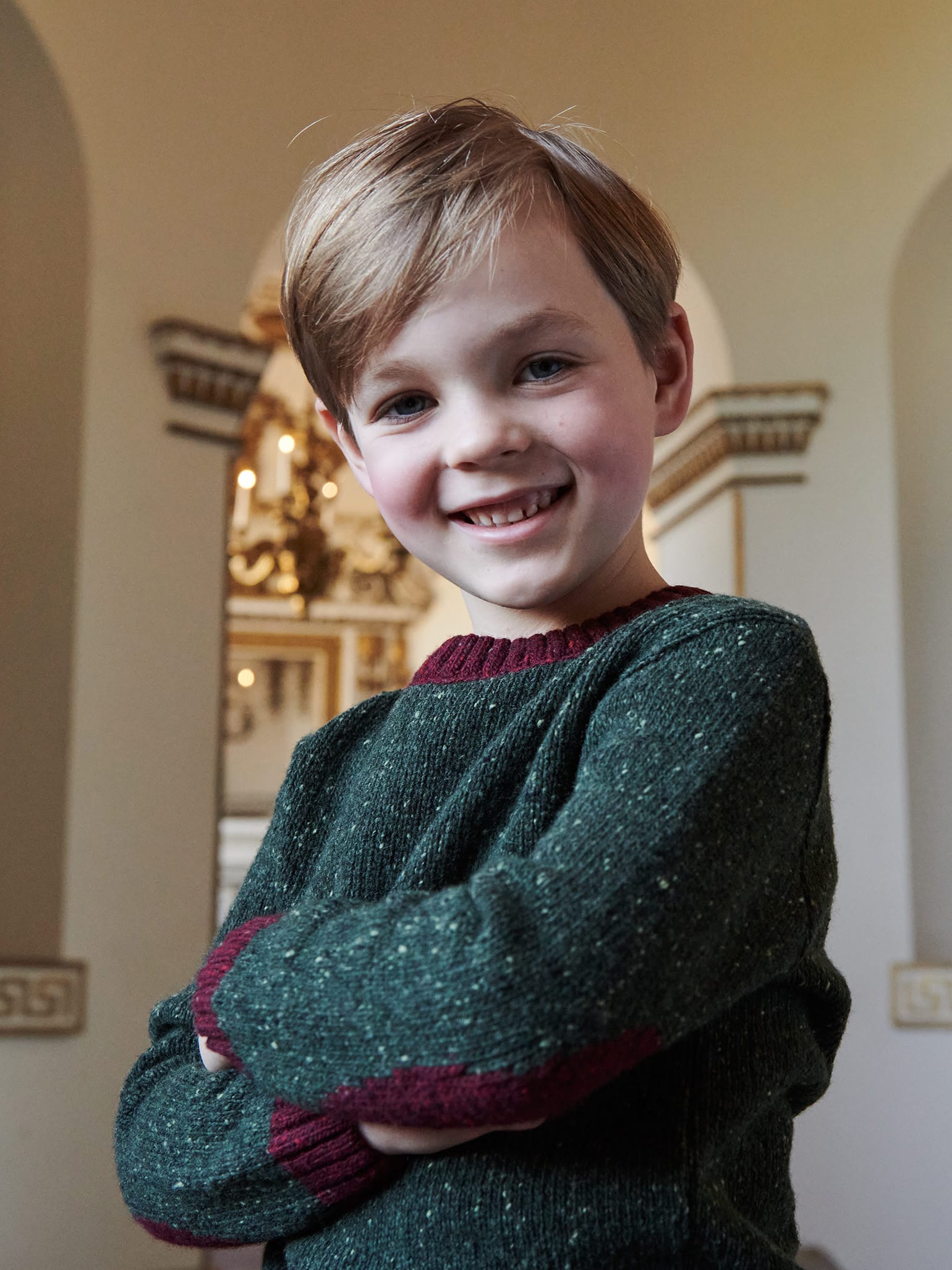 Olive Mirlo Merino Boy Jumper