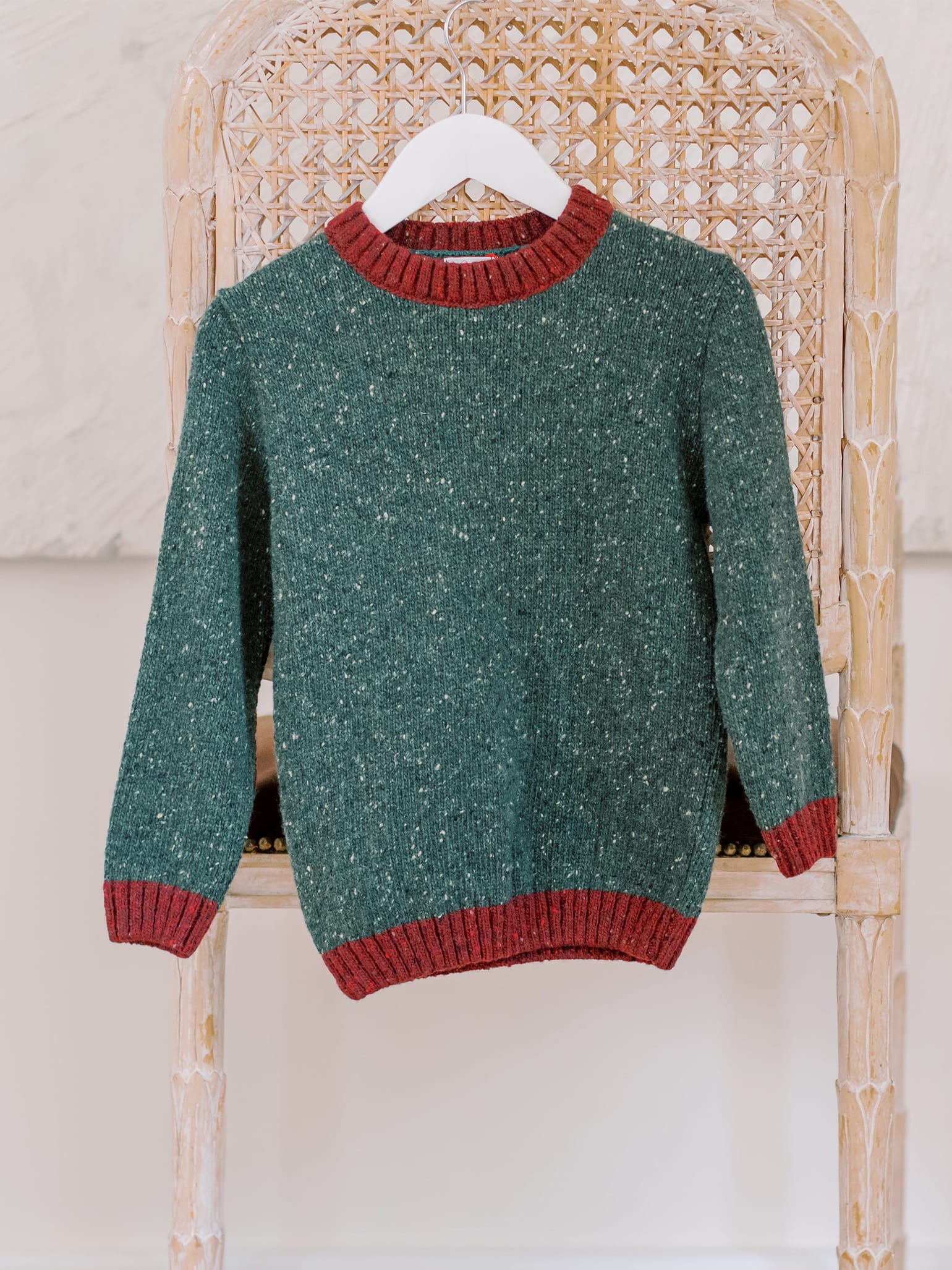 Olive Mirlo Merino Boy Jumper