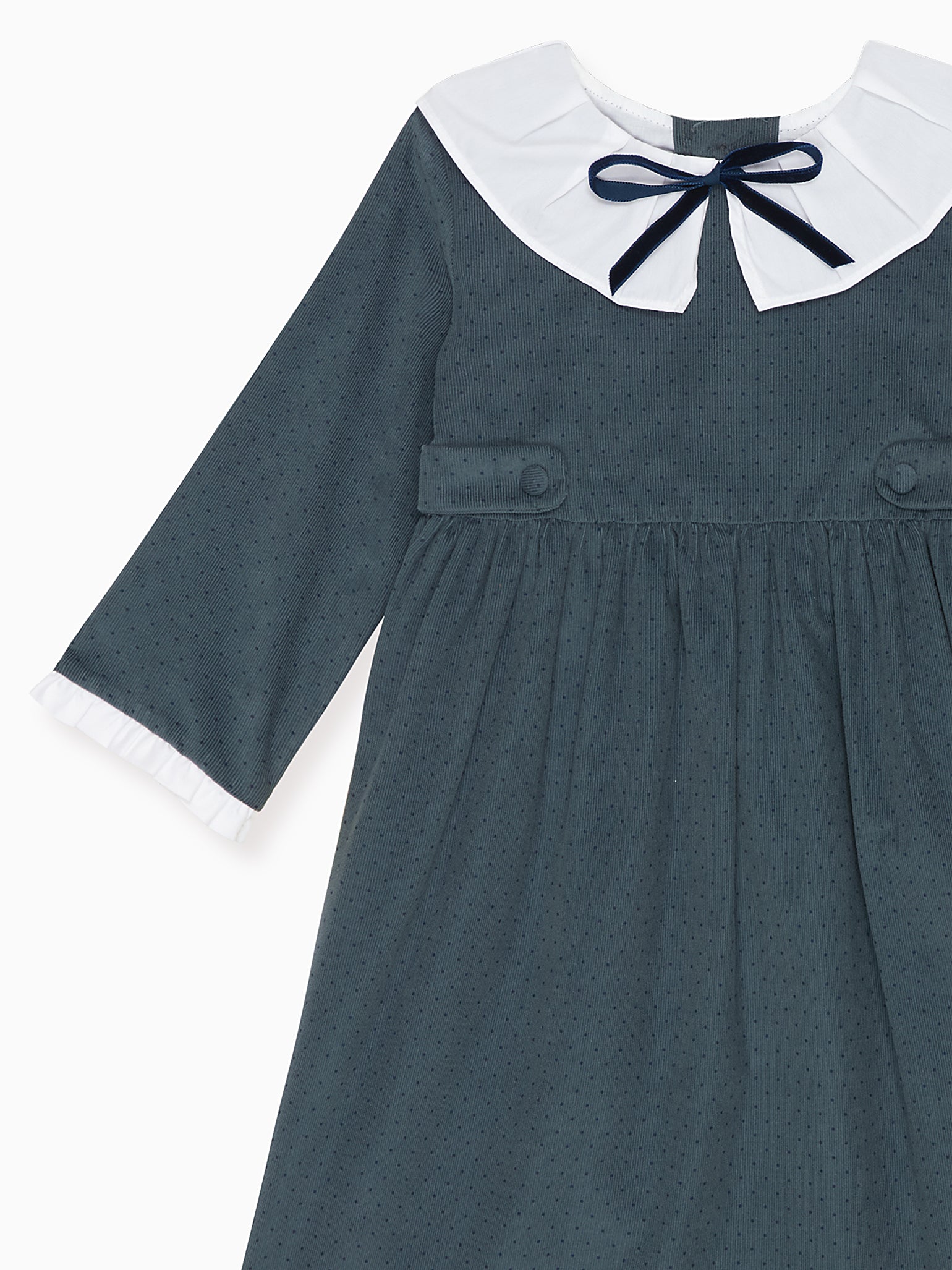 Blue Polka Dot Mona Corduroy Girl Dress