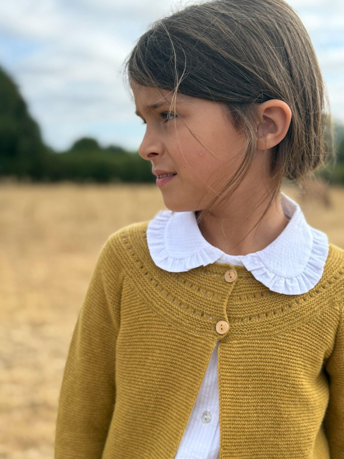 Mustard Rima Merino Girl Cardigan