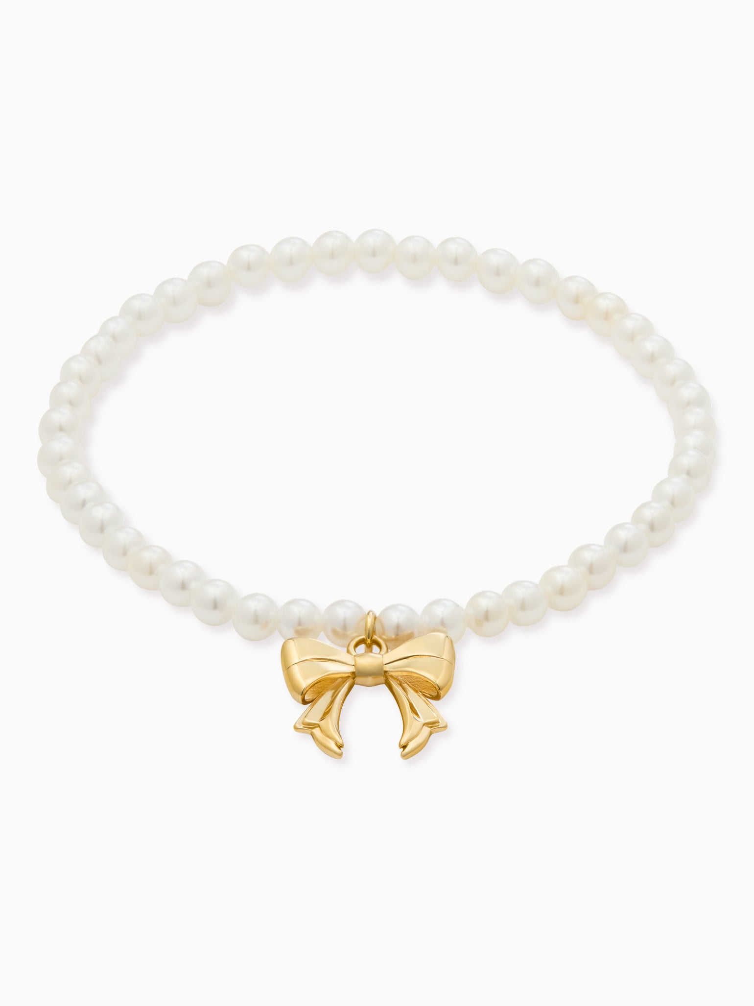 Theo Grace The Petite Pearl Bow Bracelet in Gold
