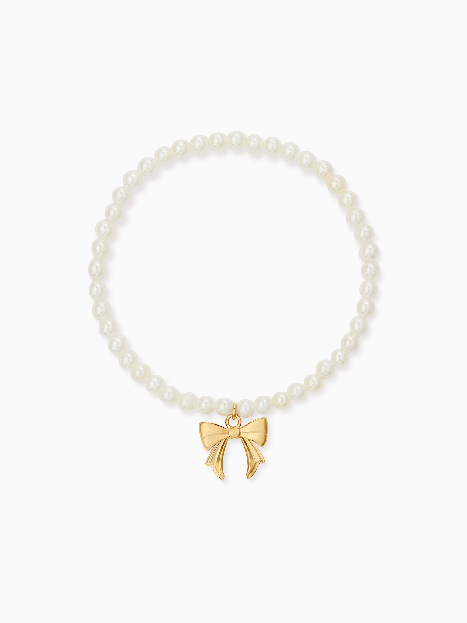 Theo Grace The Petite Pearl Bow Bracelet in Gold