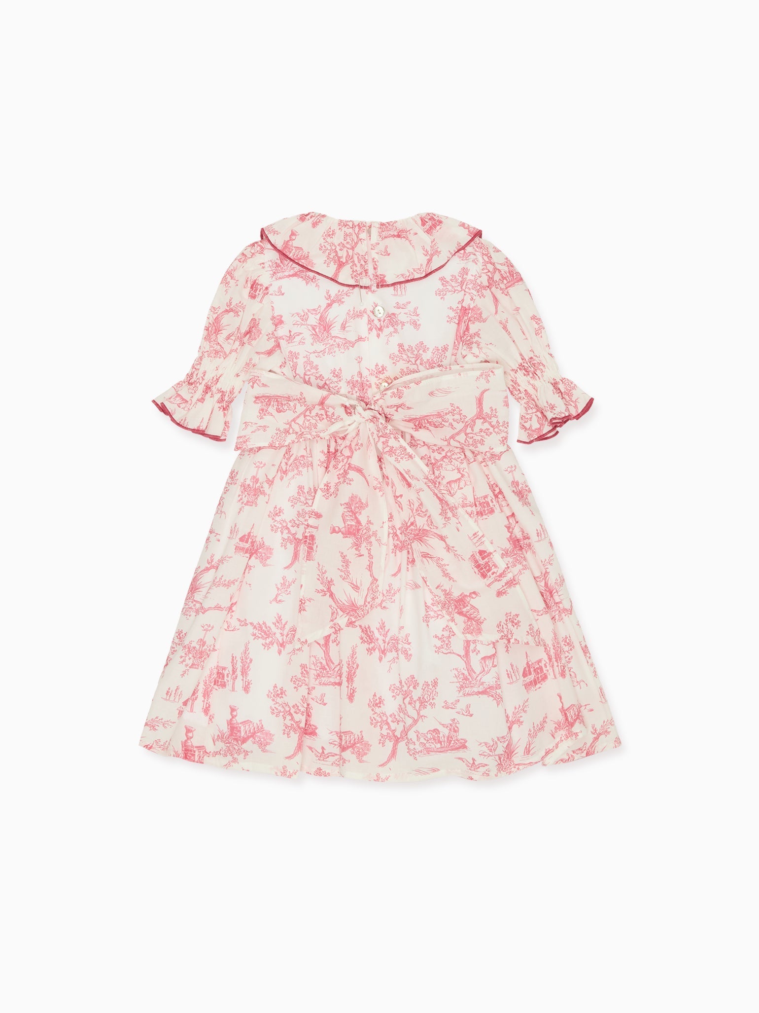 Pink Toile Naomi Girl Smock Dress