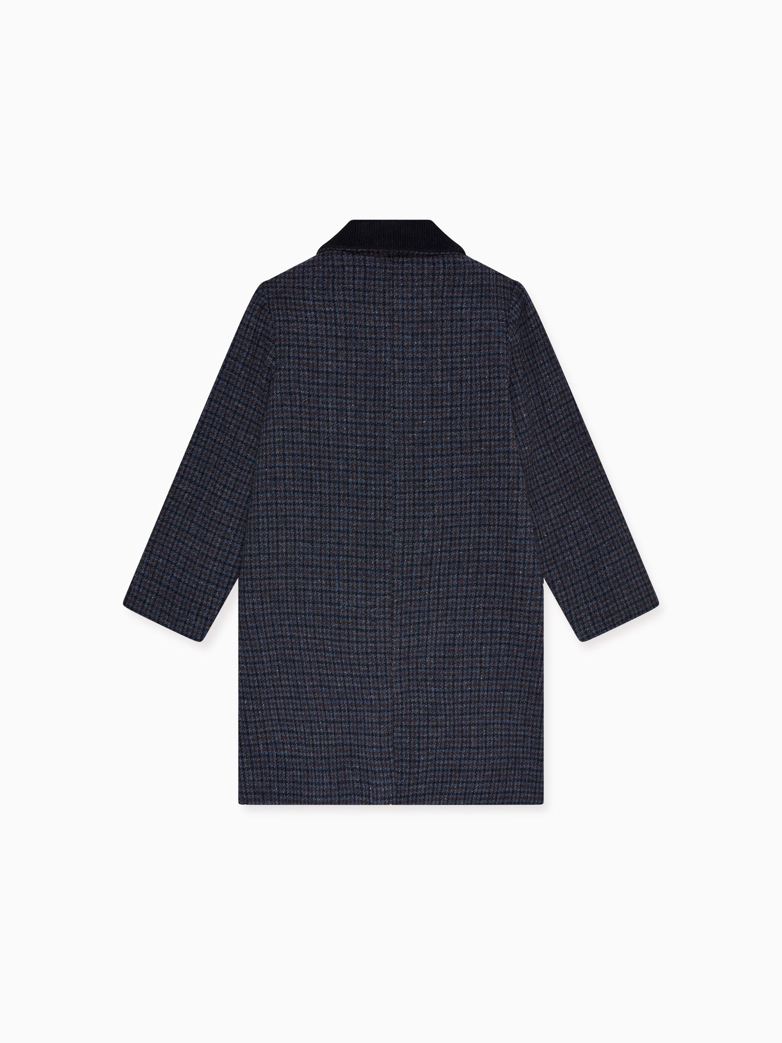 Navy Check Nardo Wool Boy Coat