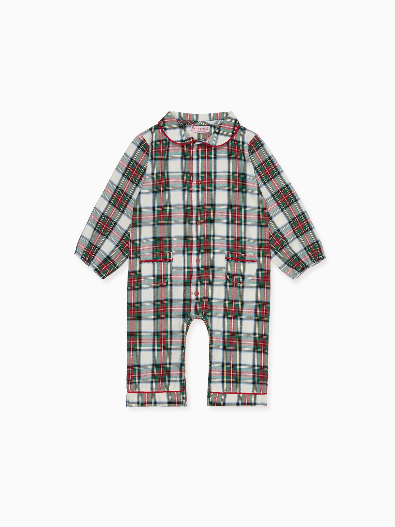 Ivory Tartan Navidad Baby Pyjamas