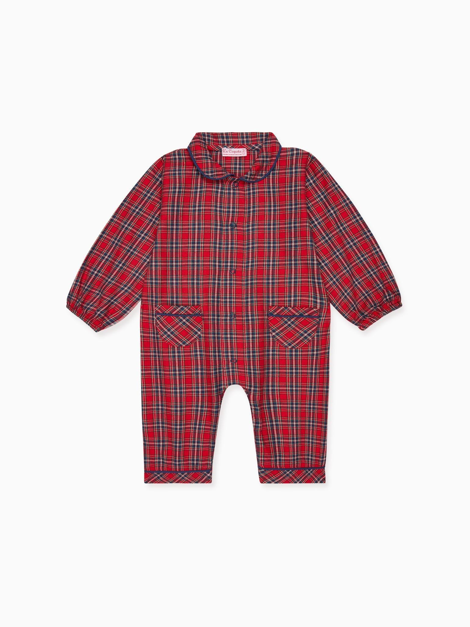 Red Tartan Navidad Baby Pyjamas