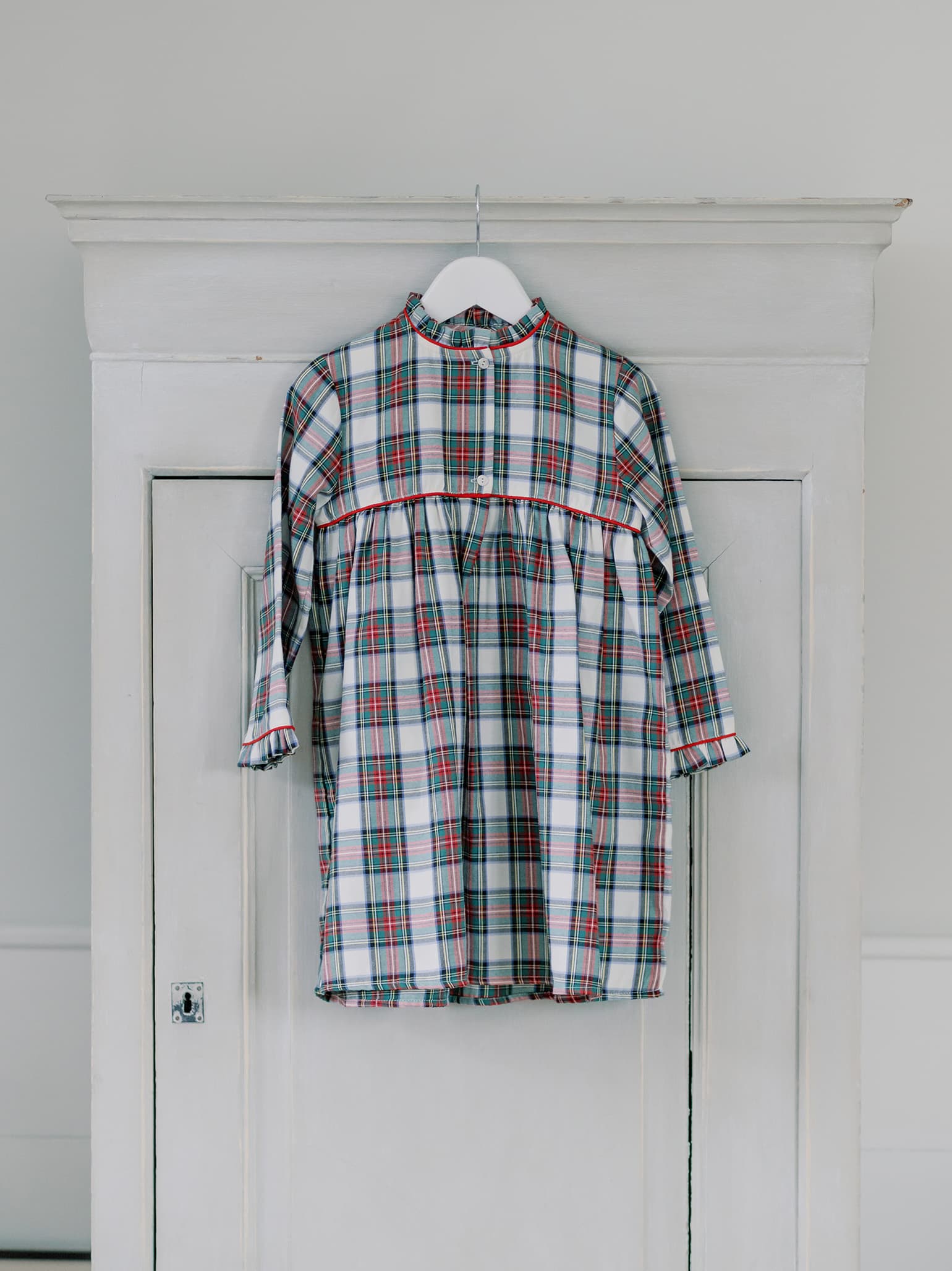 Ivory Tartan Navidad Girl Nightgown