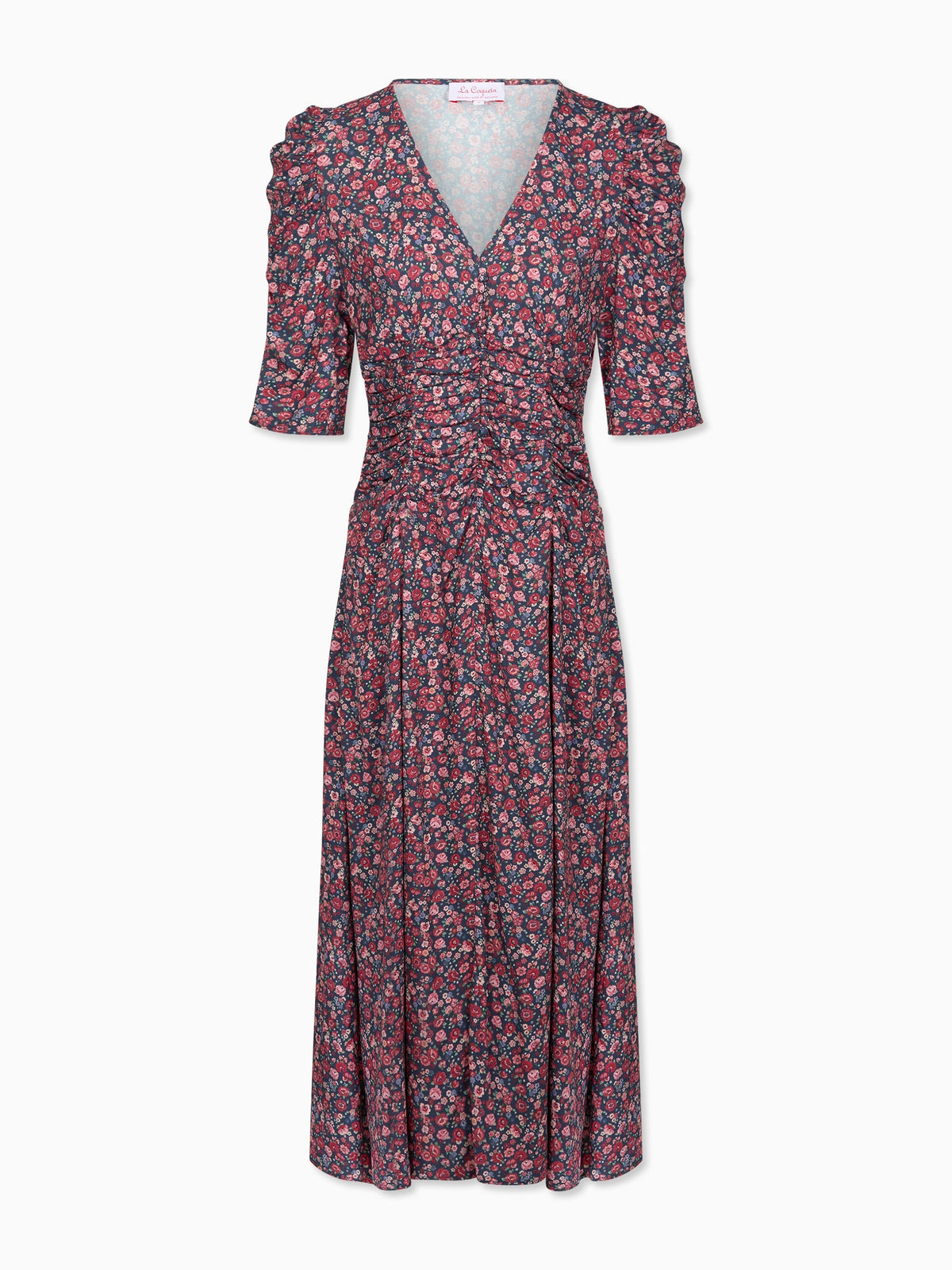 Navy Floral Siena Womens Long Dress