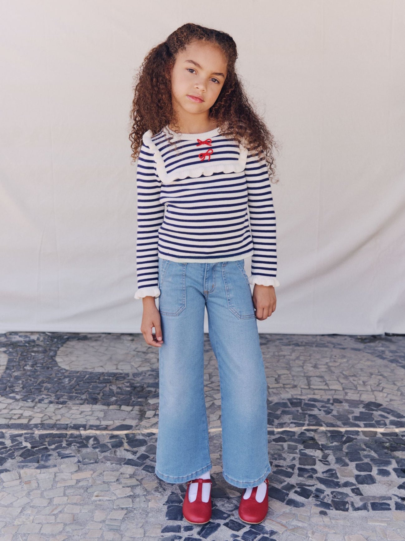 Blue Enola Girl Wide Leg Jeans