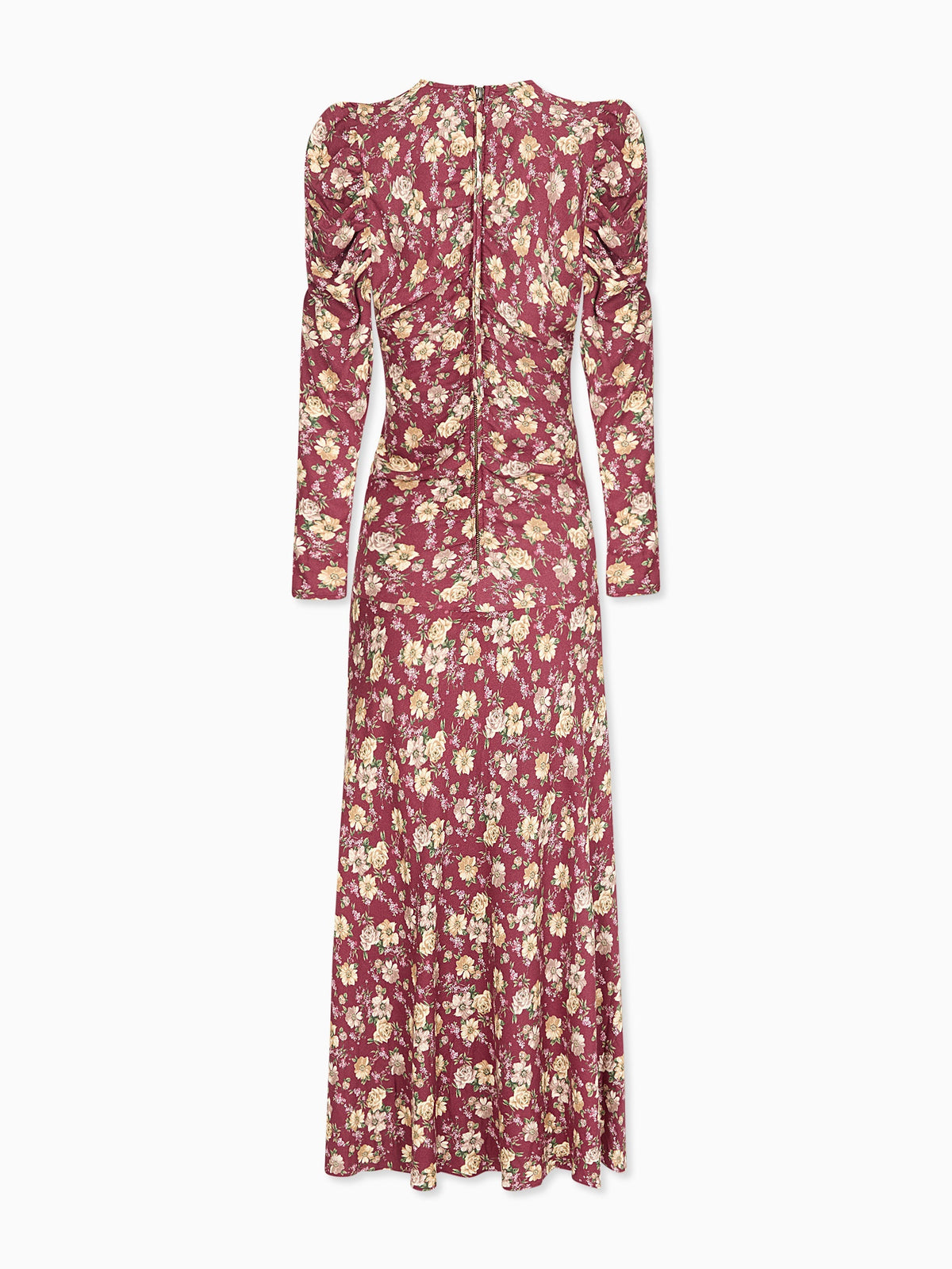 Burgundy Floral Celia Womens Long Dress