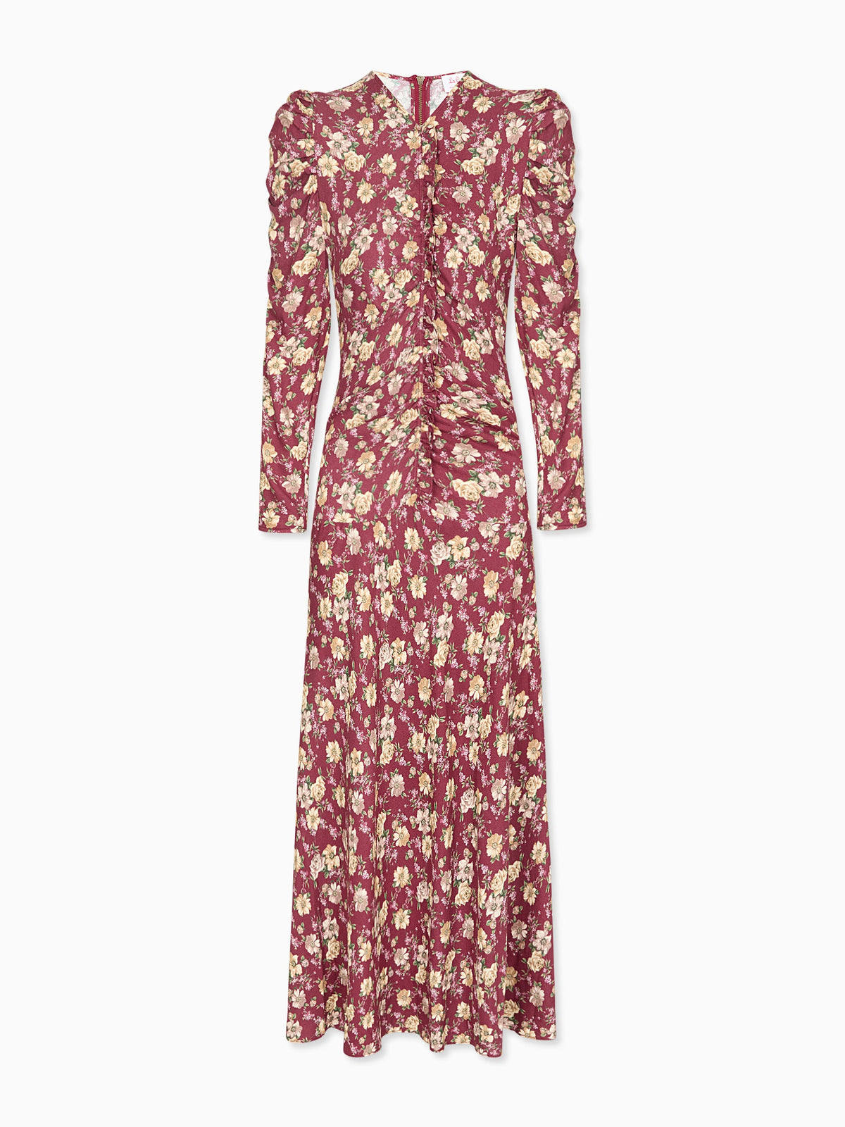 Burgundy Floral Celia Womens Long Dress