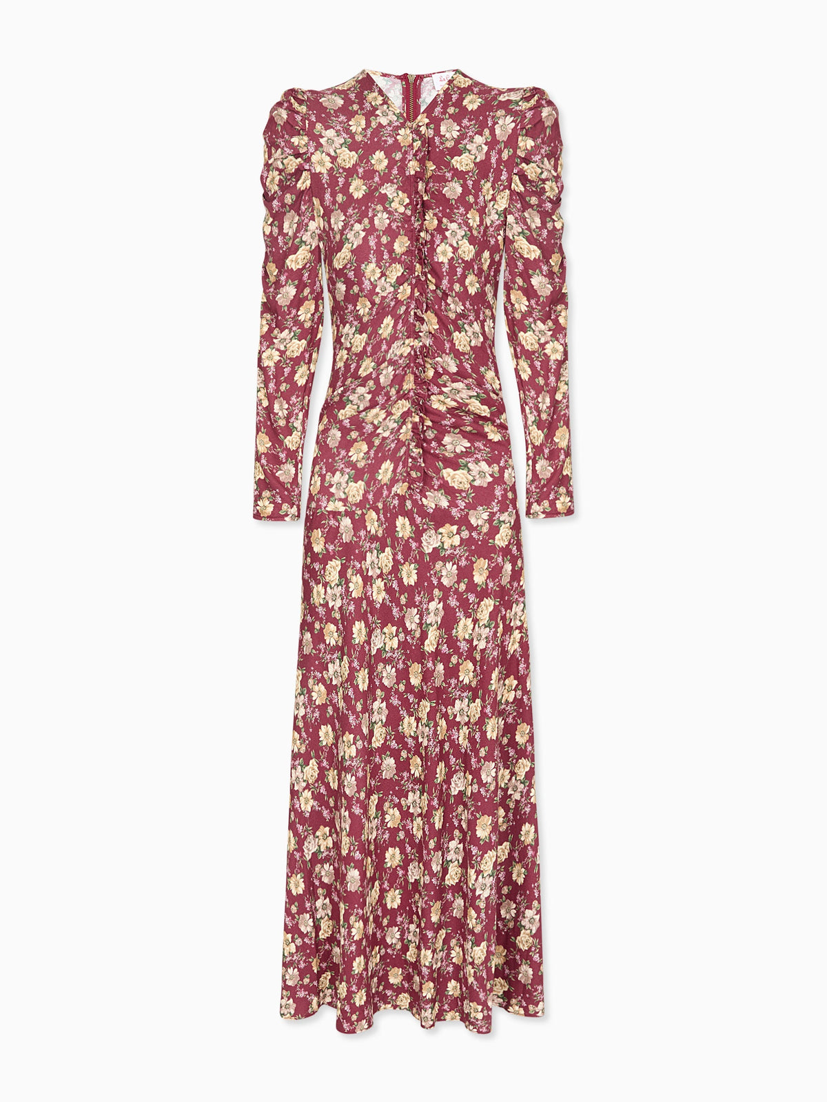 Burgundy Floral Celia Womens Long Dress