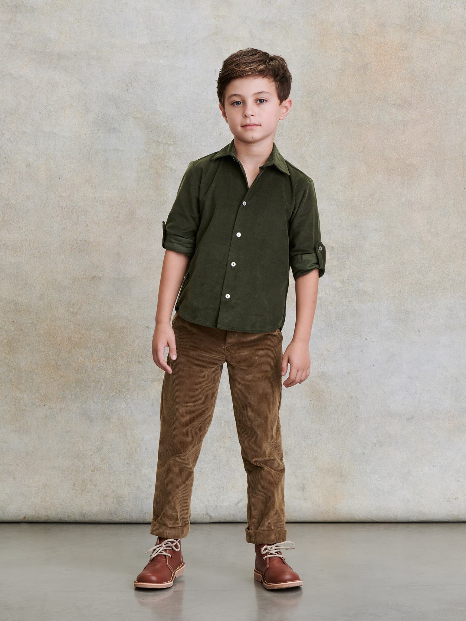 Green Nico Long Sleeve Boy Shirt