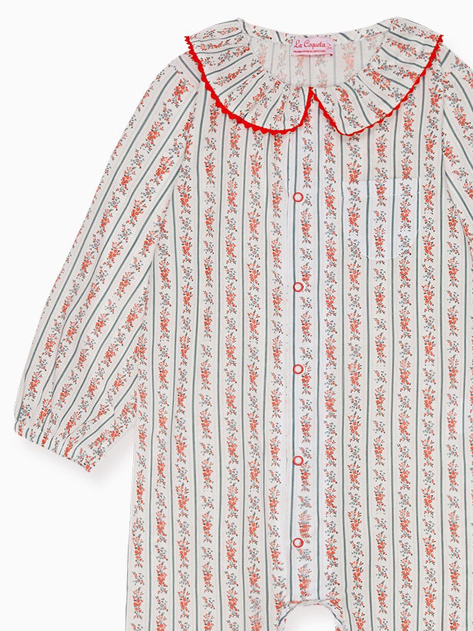 Ivory Floral Stripe Nicole Baby Girl Pyjamas