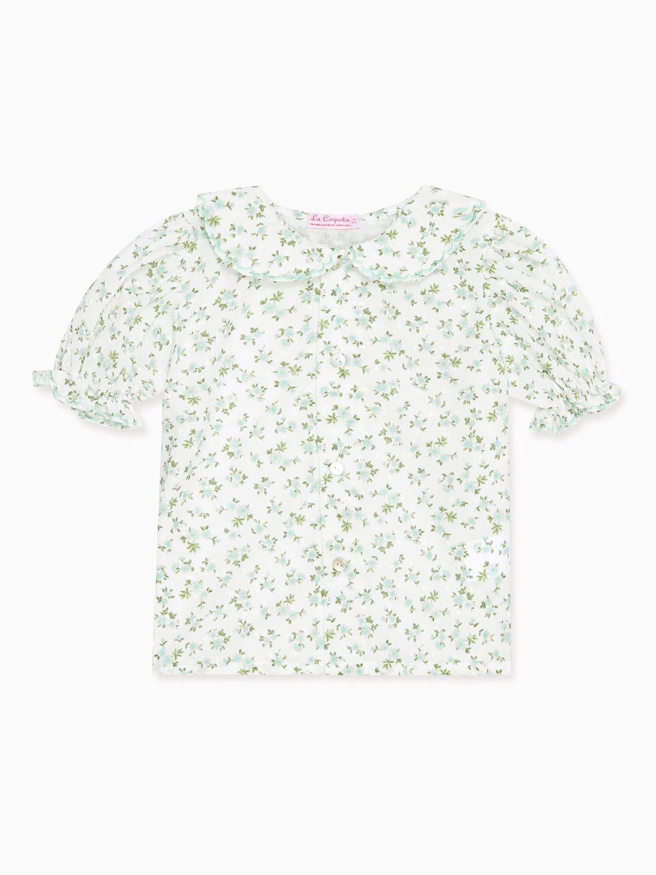 Green Floral Nieves Baby Girl Shirt