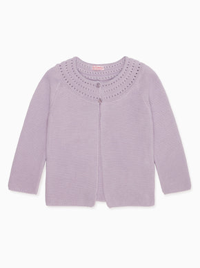 Lilac Nineta Girl Cotton Cardigan